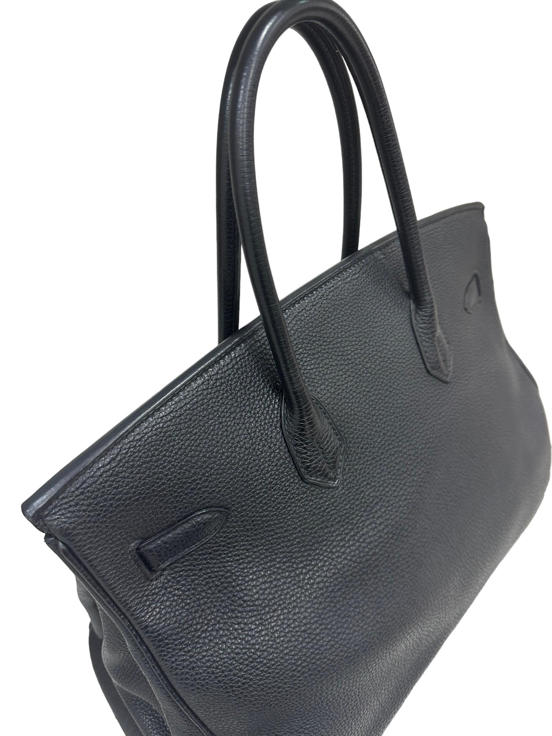 2007 Hermès Birkin Bag Togo Leather Plomb Top Handle Bag en vente 2