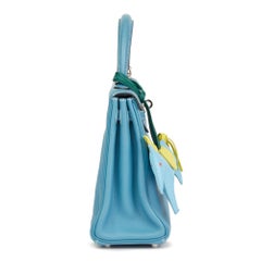 2007 Hermès Blue Jean Swift Kelly en cuir 25cm