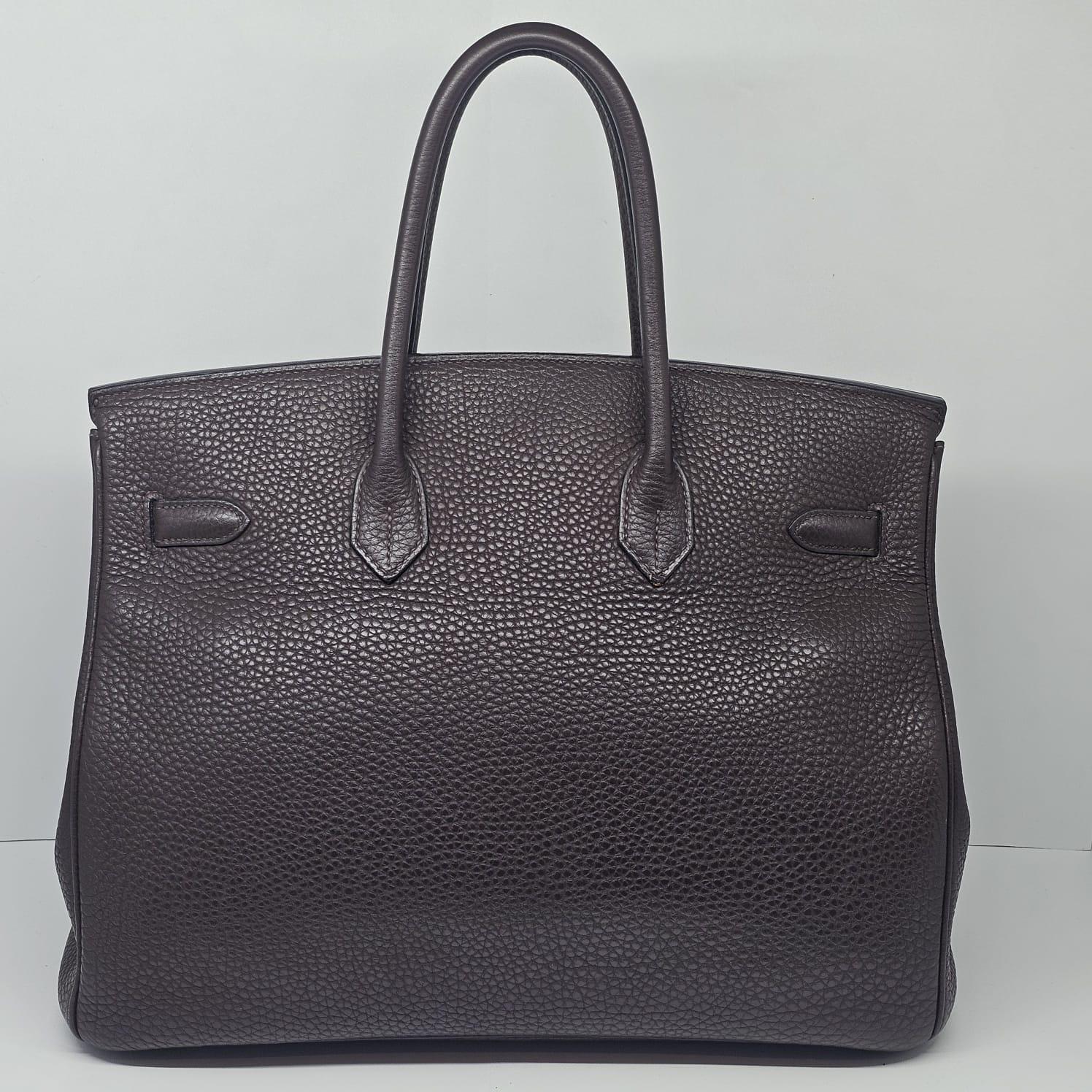 2007 Hermes Cacao Clemence Birkin 35 Bag 6