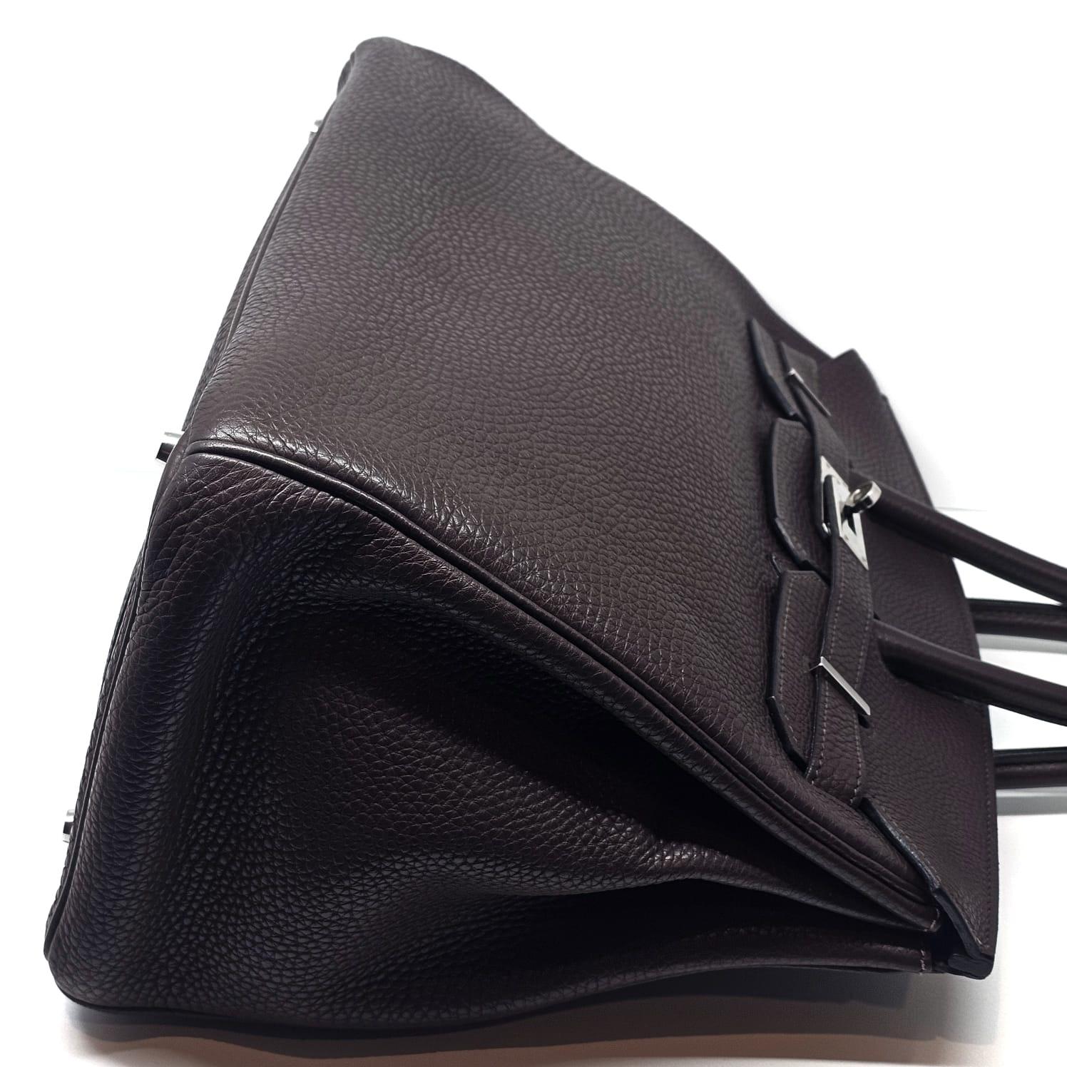 2007 Hermes Cacao Clemence Birkin 35 Bag 9
