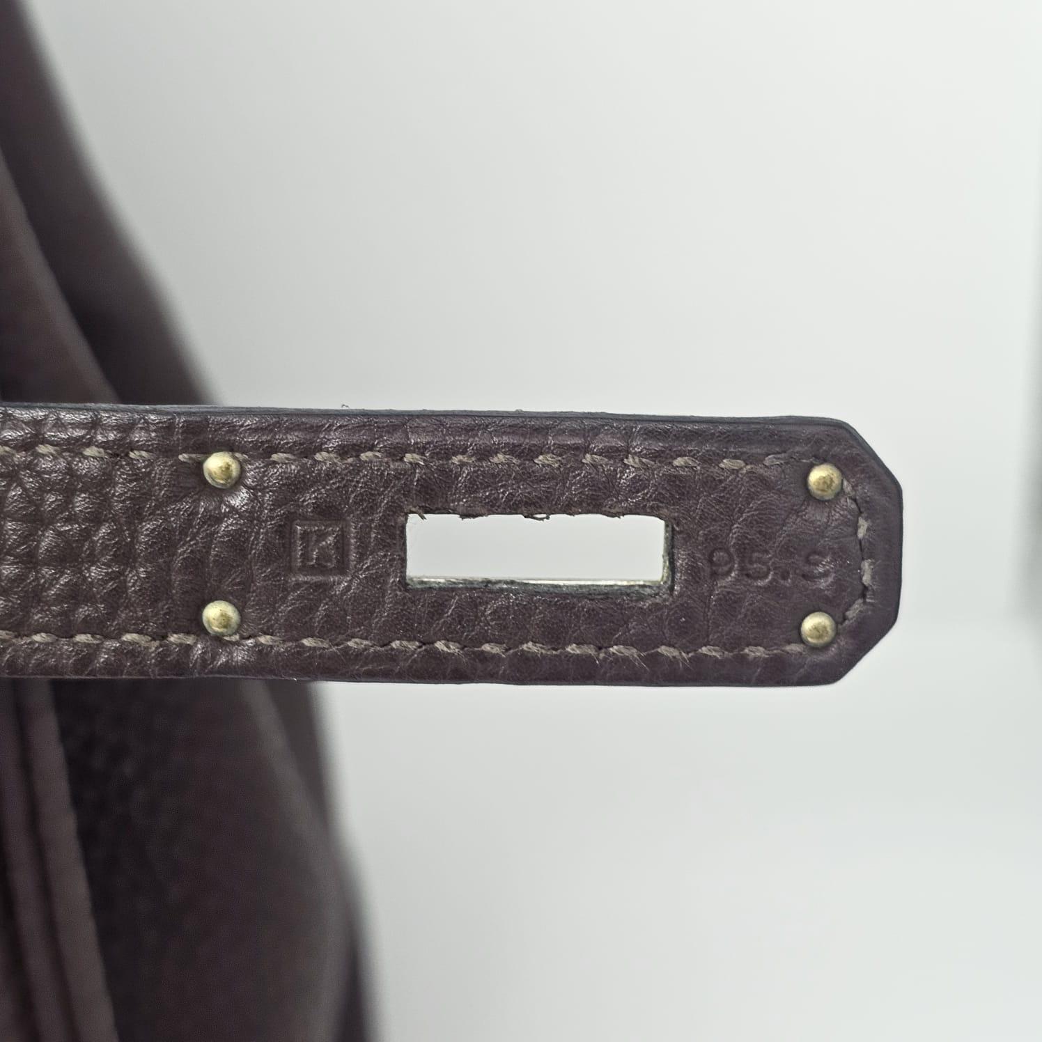 2007 Hermes Cacao Clemence Birkin 35 Bag 10