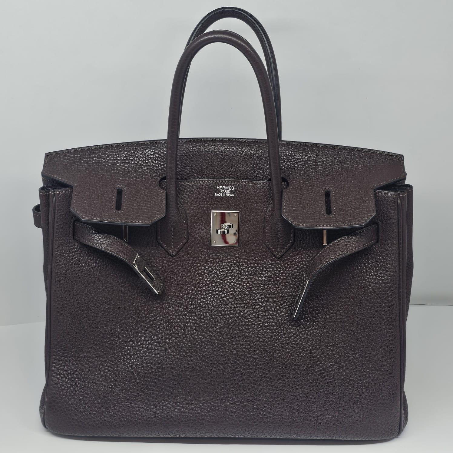 2007 Hermes Cacao Clemence Birkin 35 Bag 11