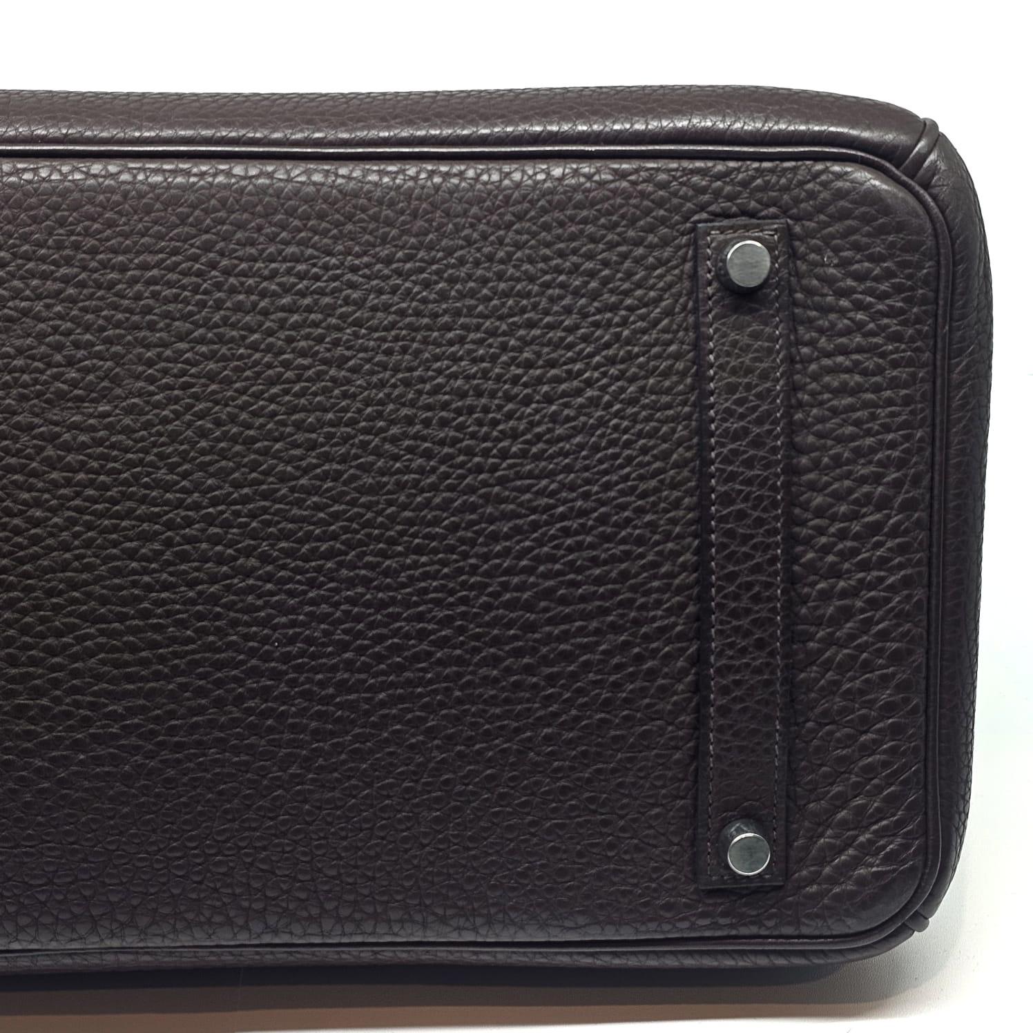 2007 Hermes Cacao Clemence Birkin 35 Bag 12
