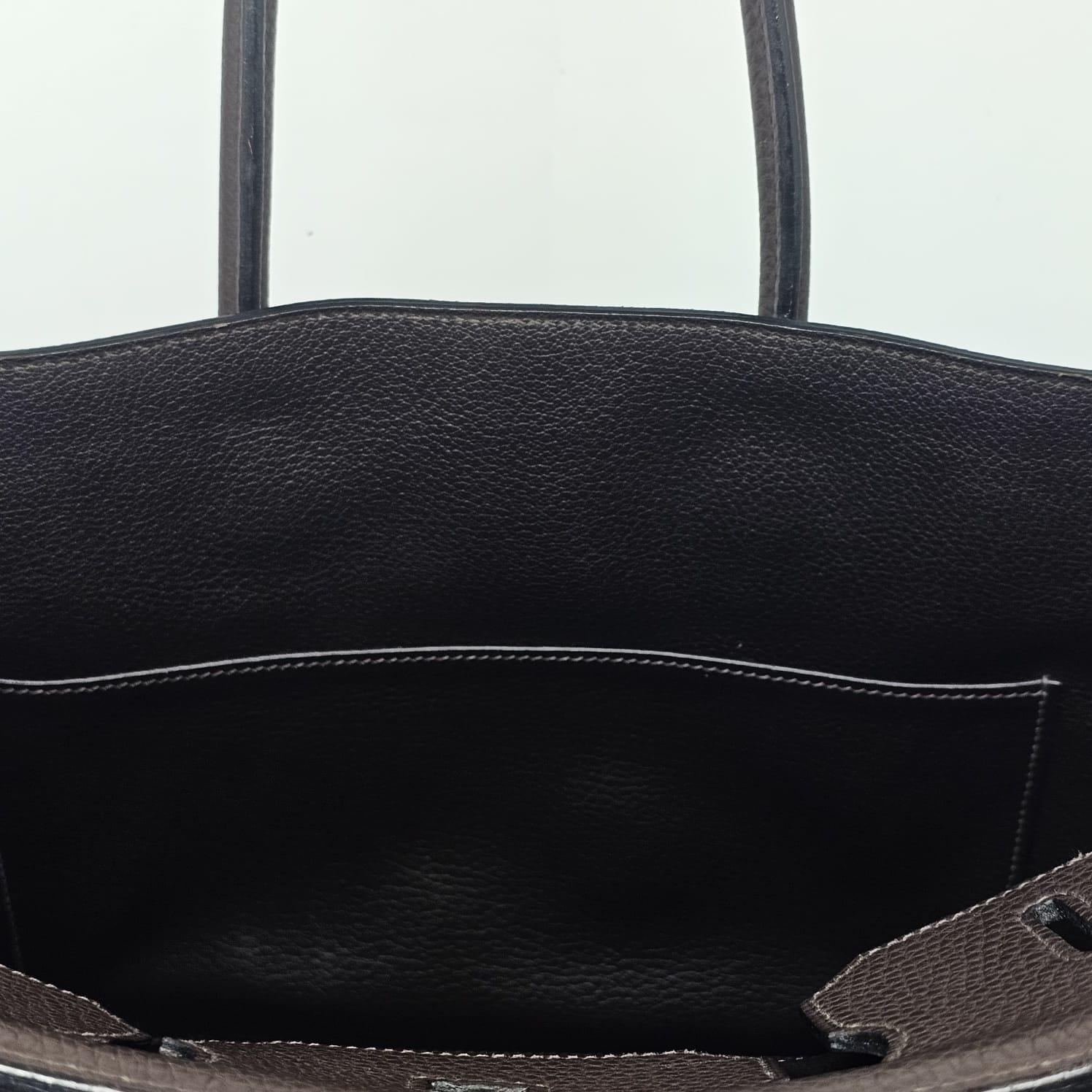 2007 Hermes Cacao Clemence Birkin 35 Bag 13