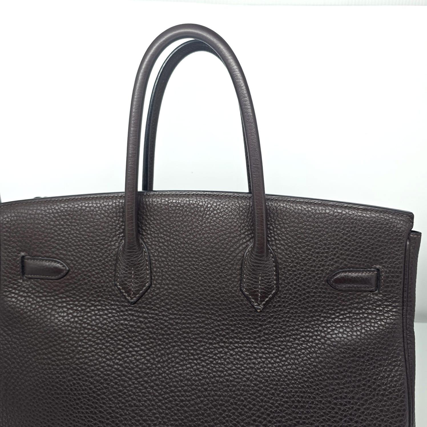 2007 Hermes Cacao Clemence Birkin 35 Bag In Good Condition In Jakarta, Daerah Khusus Ibukota Jakarta