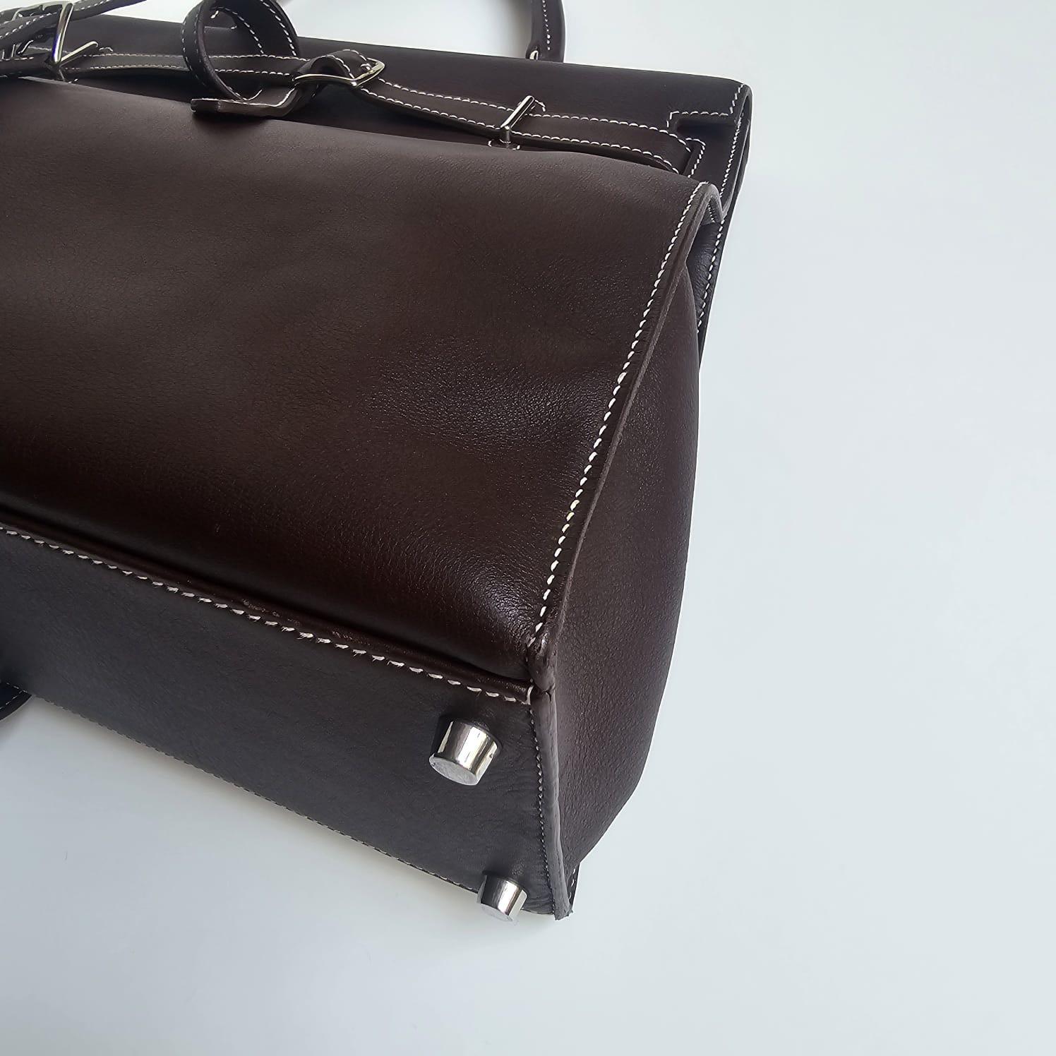 2007 Hermes Choco Swift Kelly Flat 35 Bag 10