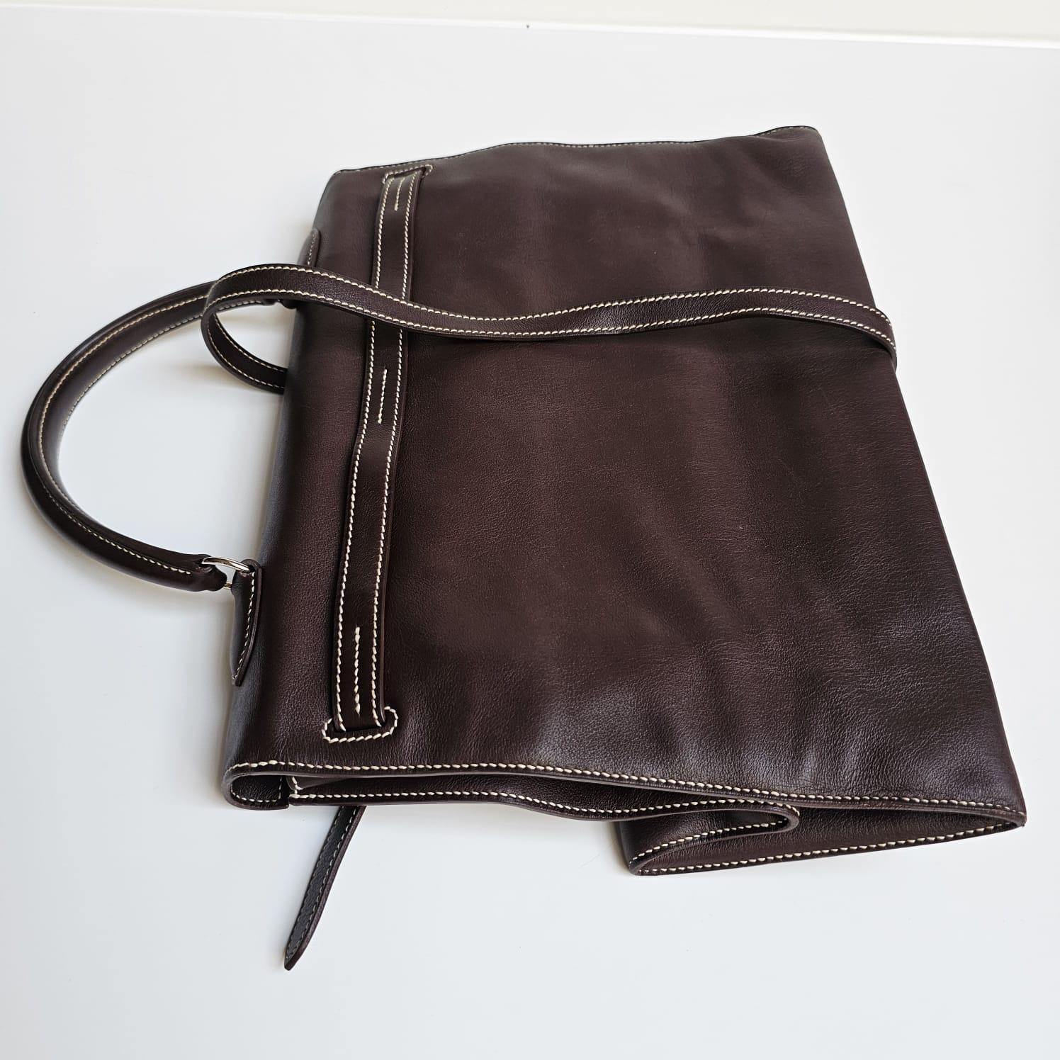 2007 Hermes Choco Swift Kelly Flat 35 Bag 14