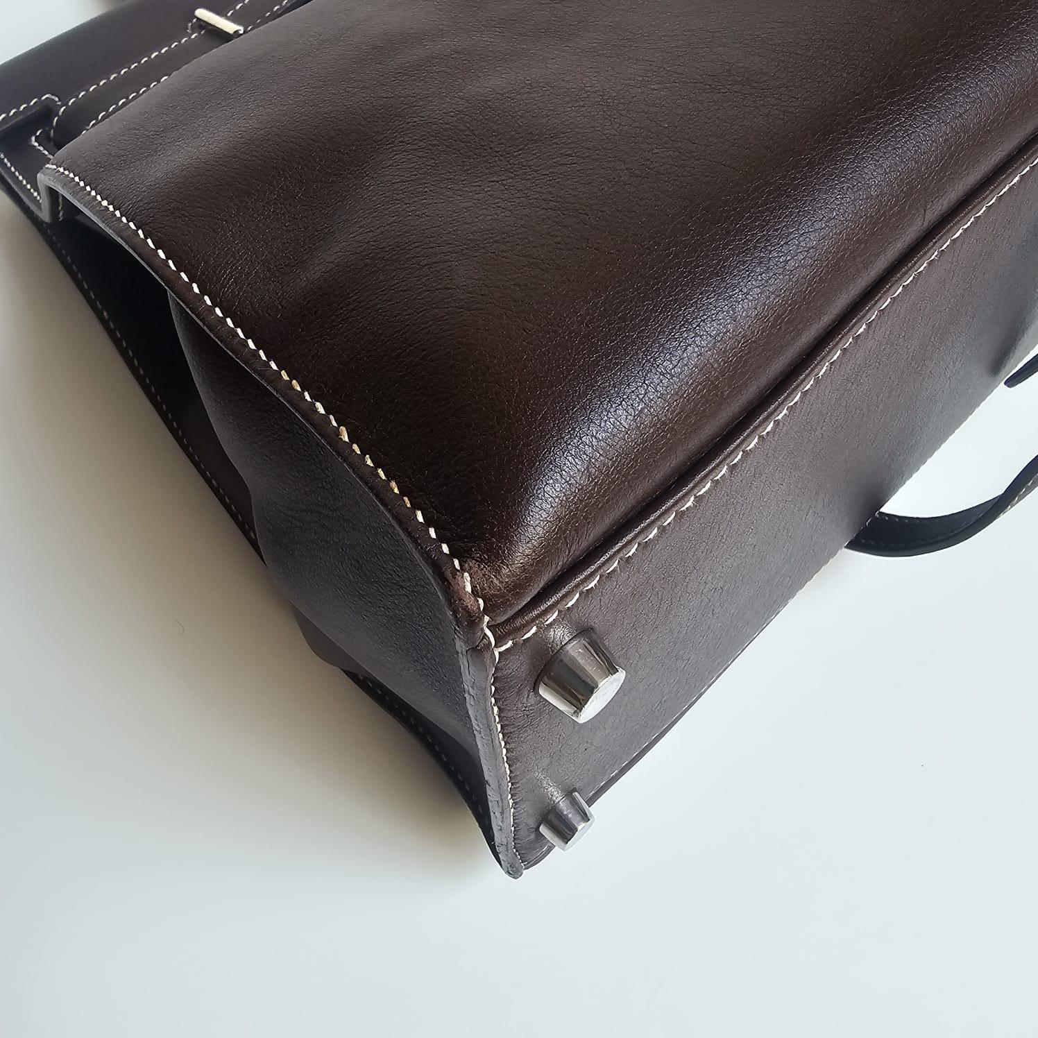 2007 Hermes Choco Swift Kelly Flat 35 Bag 1