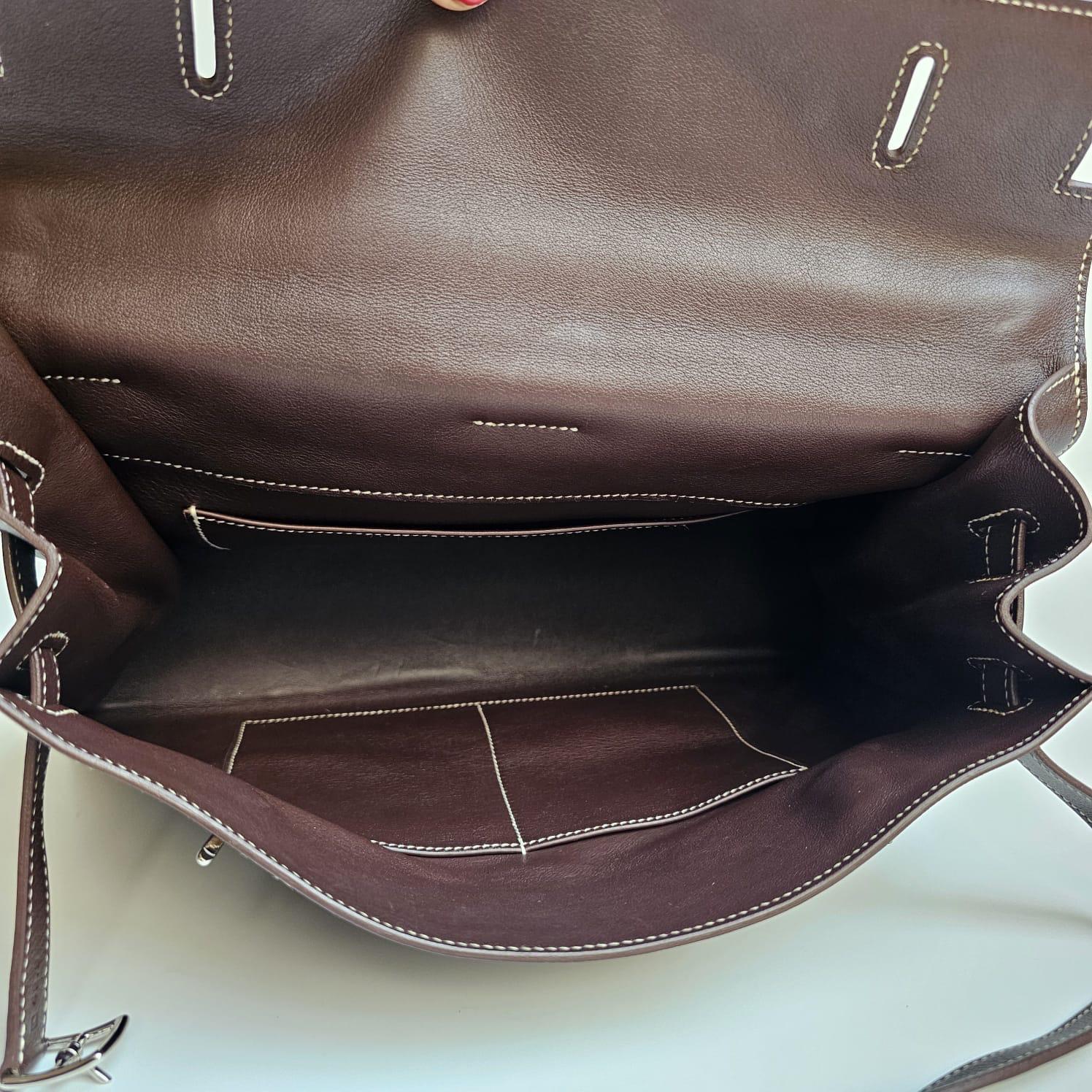 2007 Hermes Choco Swift Kelly Flat 35 Bag 3