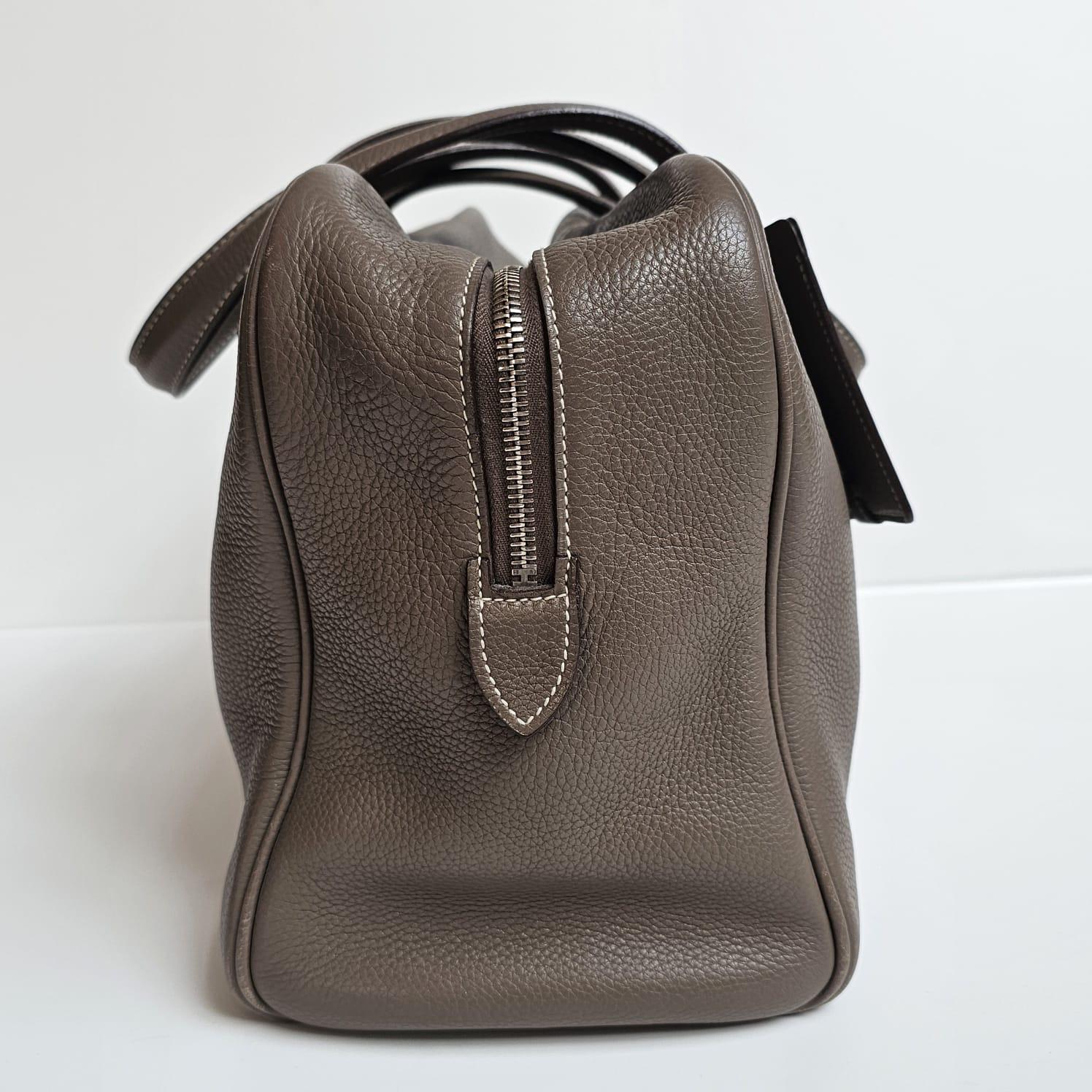 2007 Hermes Etoupe Clemence Victoria 35 Bag 10