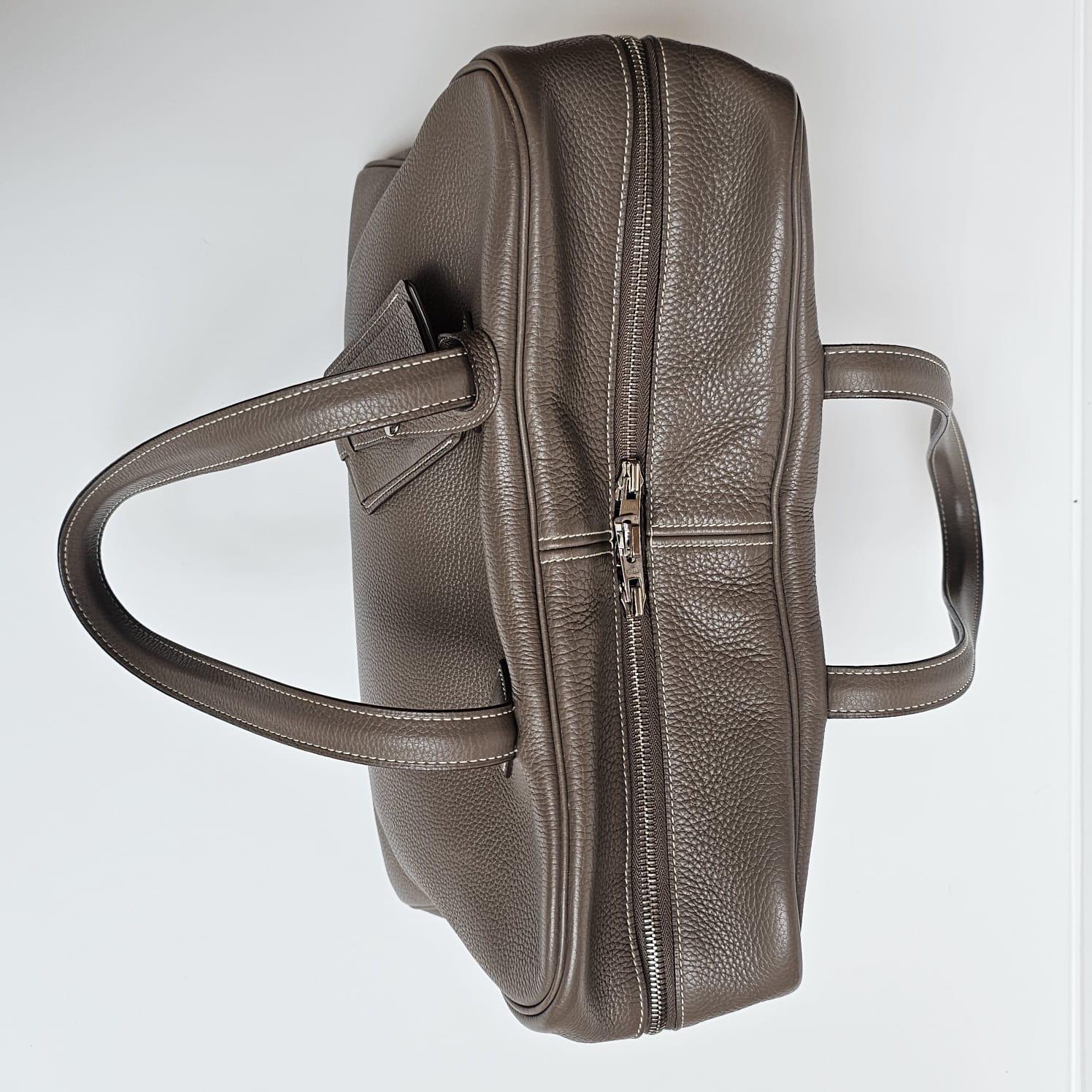 2007 Hermes Etoupe Clemence Victoria 35 Bag 11