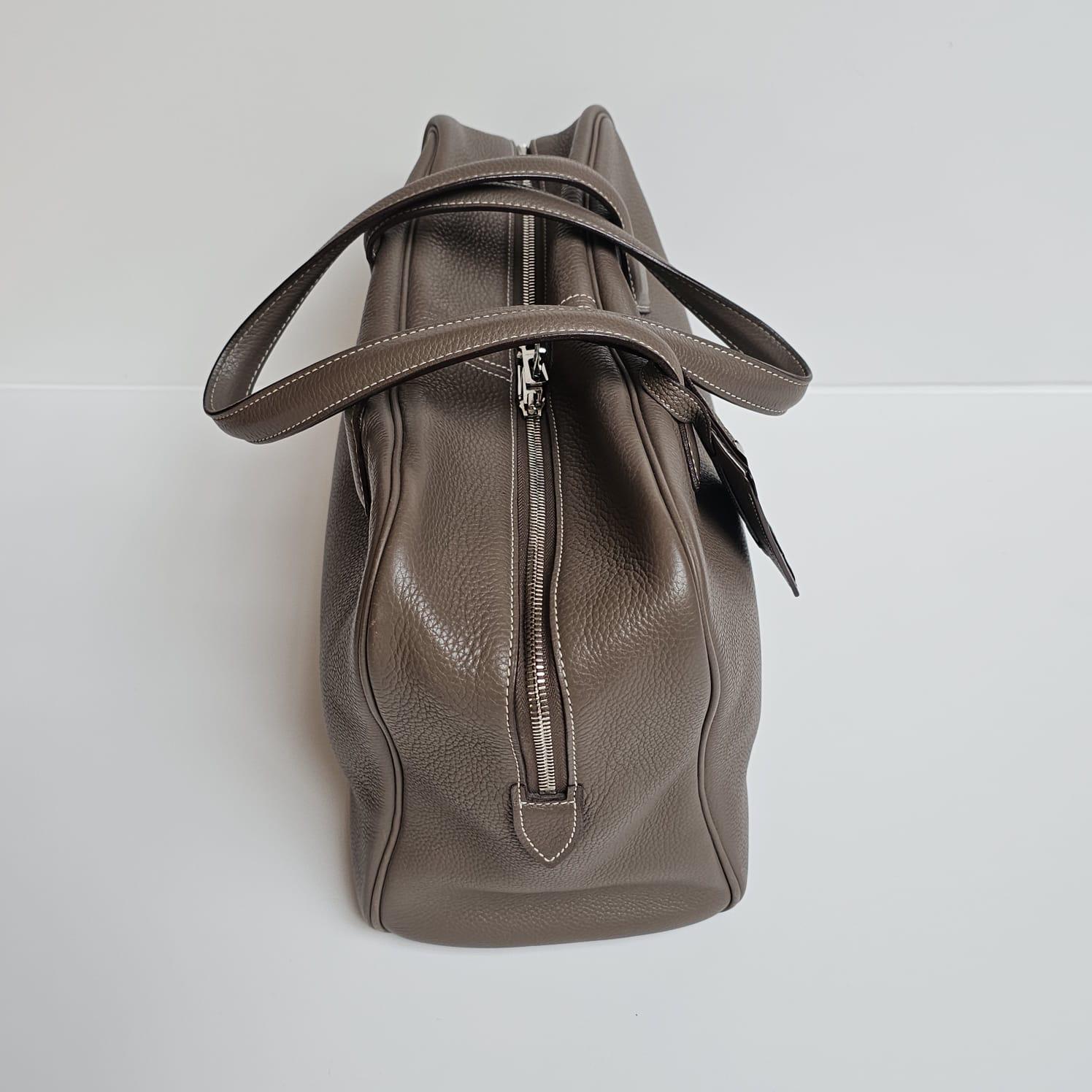 2007 Hermes Etoupe Clemence Victoria 35 Bag 12