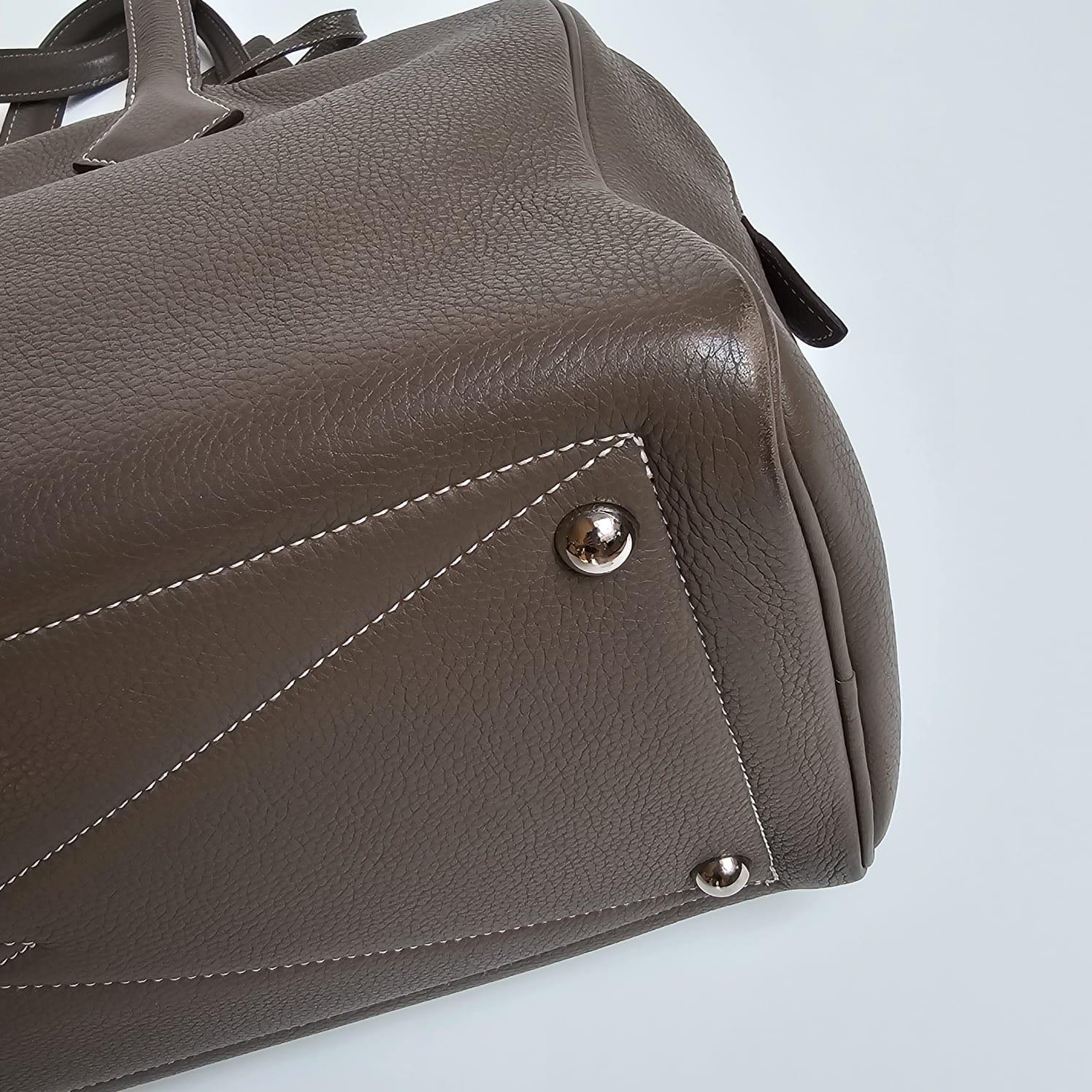 2007 Hermes Etoupe Clemence Victoria 35 Bag 14