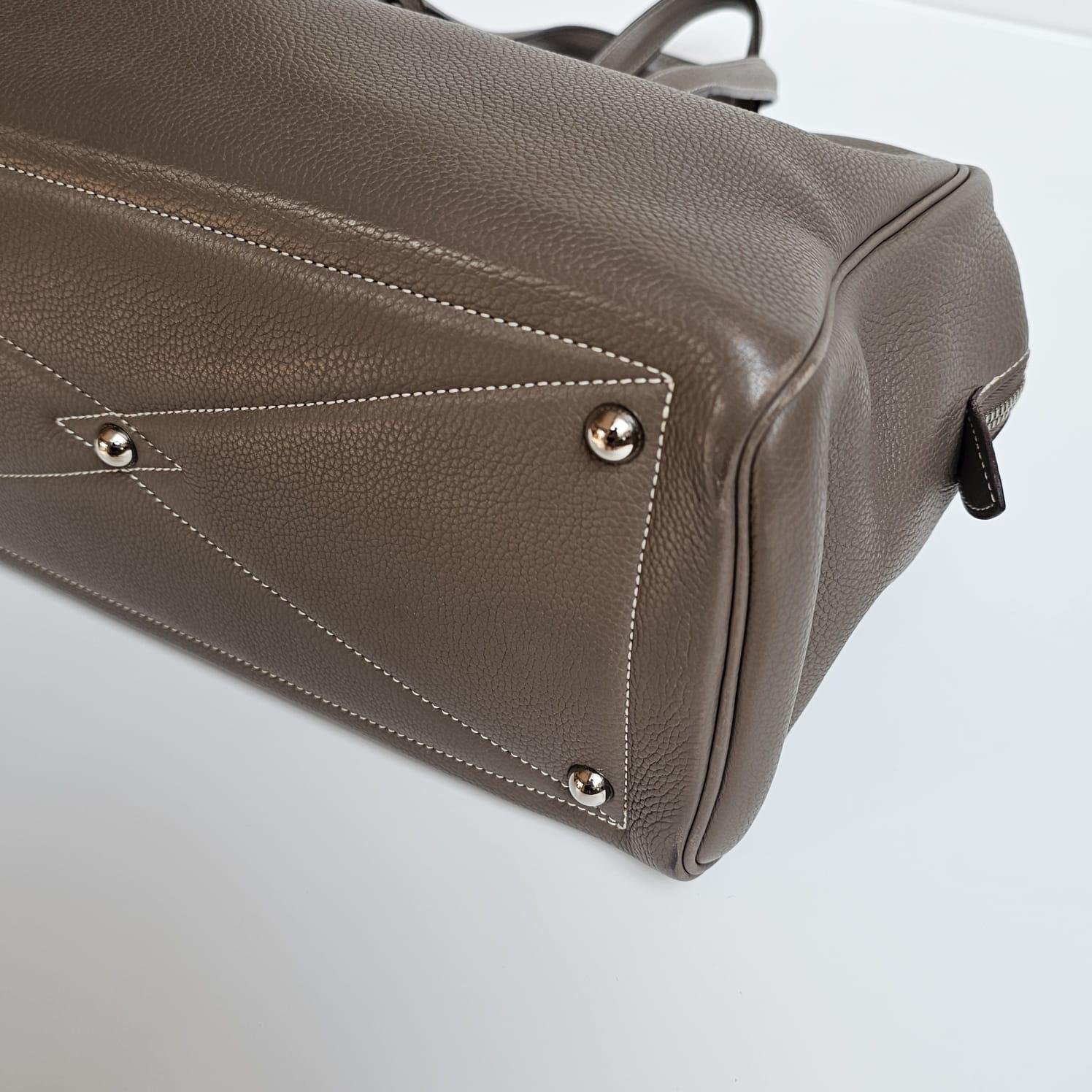 2007 Hermes Etoupe Clemence Victoria 35 Bag 16
