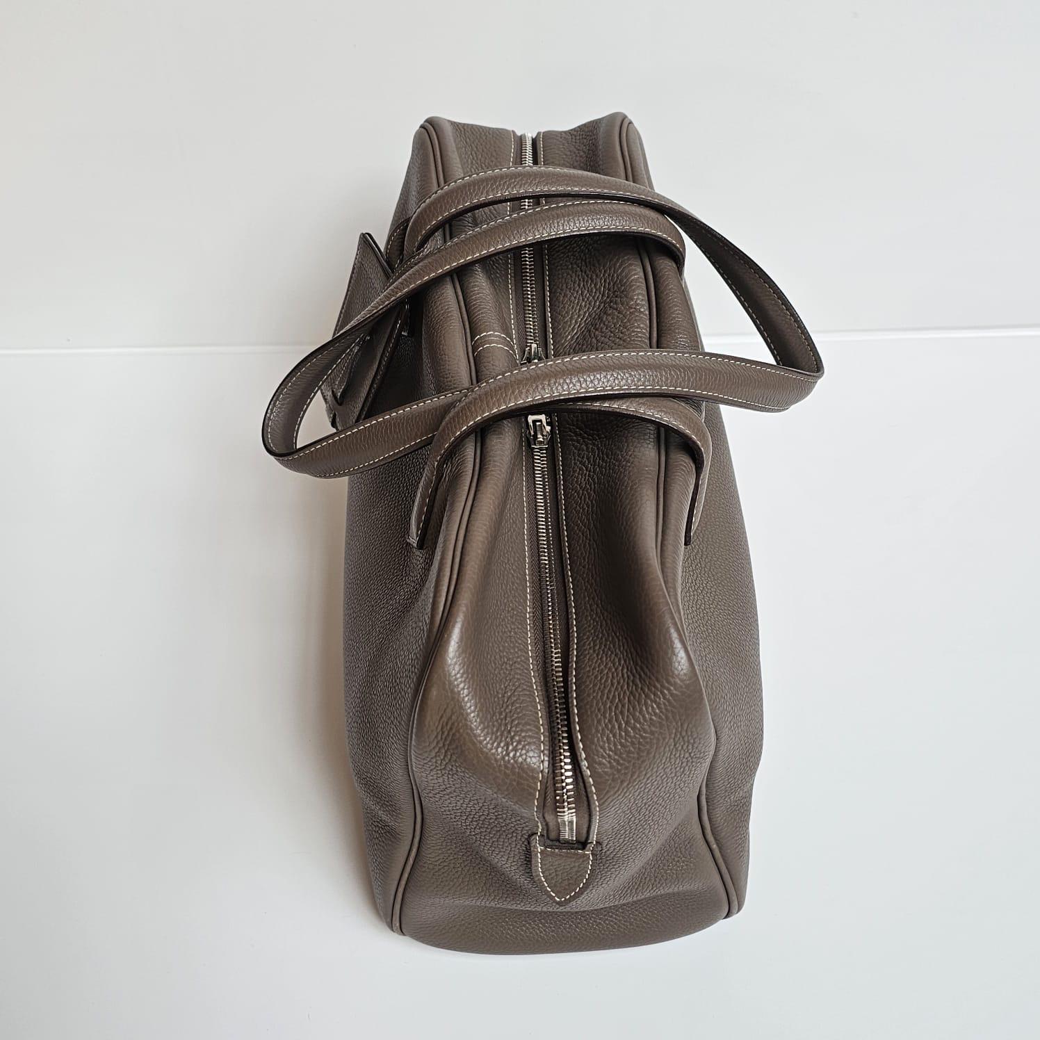 2007 Hermes Etoupe Clemence Victoria 35 Bag 5