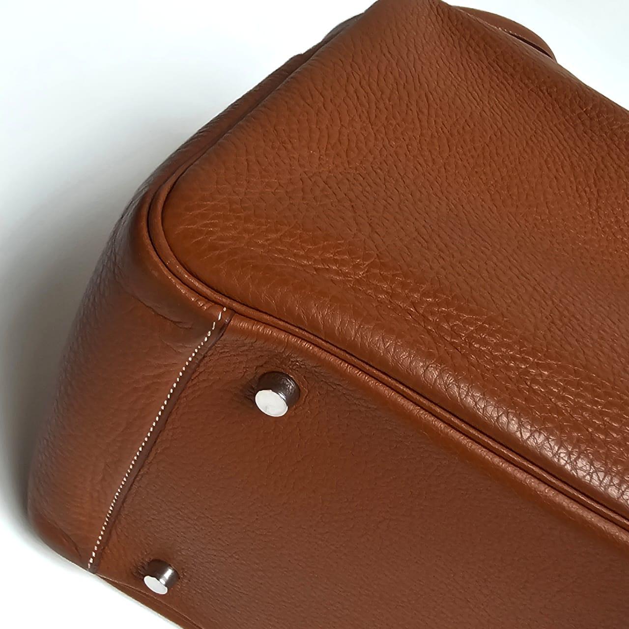 2007 Hermes Gold Clemence Lindy 34 Bag 5