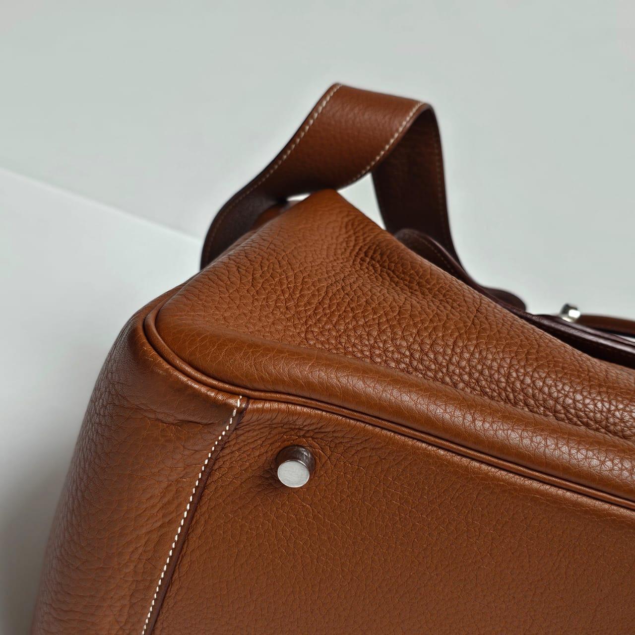 2007 Hermes Gold Clemence Lindy 34 Bag 6