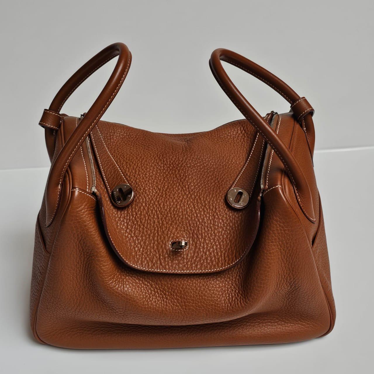 2007 Hermes Gold Clemence Lindy 34 Bag 11
