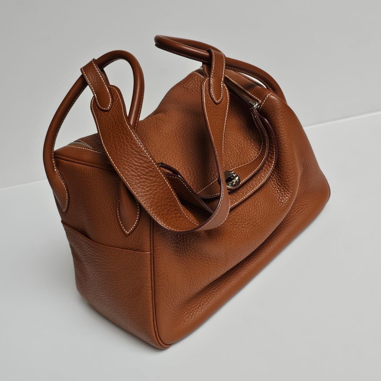 2007 Hermes Gold Clemence Lindy 34 Bag 12