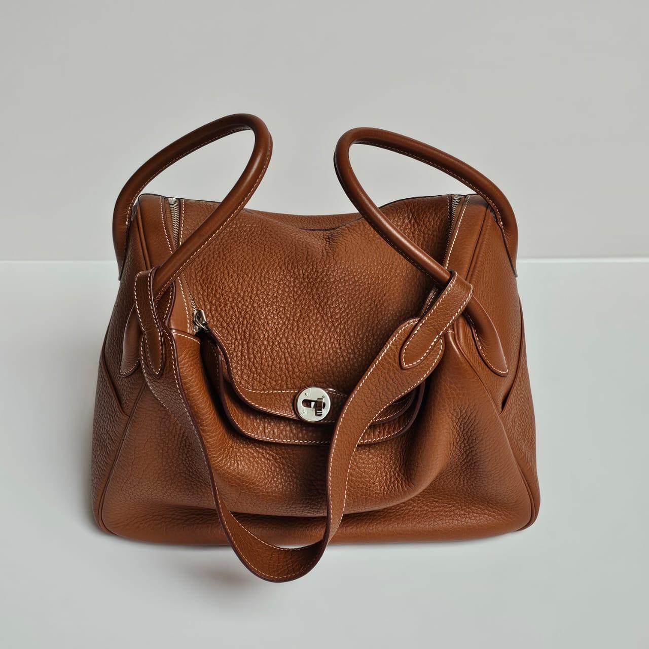 2007 Hermes Gold Clemence Lindy 34 Bag 13