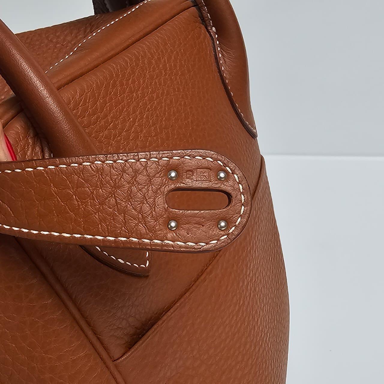 2007 Hermes Gold Clemence Lindy 34 Bag 2