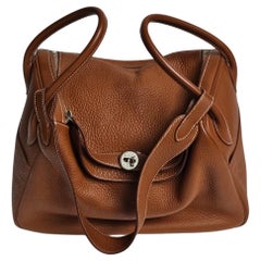 2007 Hermes Gold Clemence Lindy 34 Bag