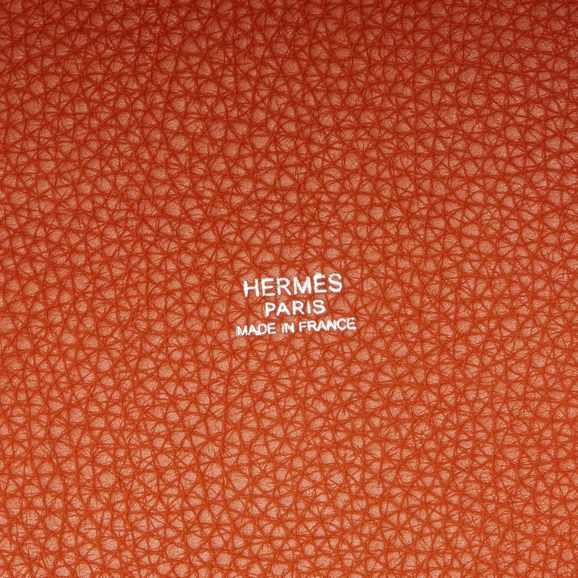 Women's 2007 Hermes Orange H Clemence Leather Picotin 22