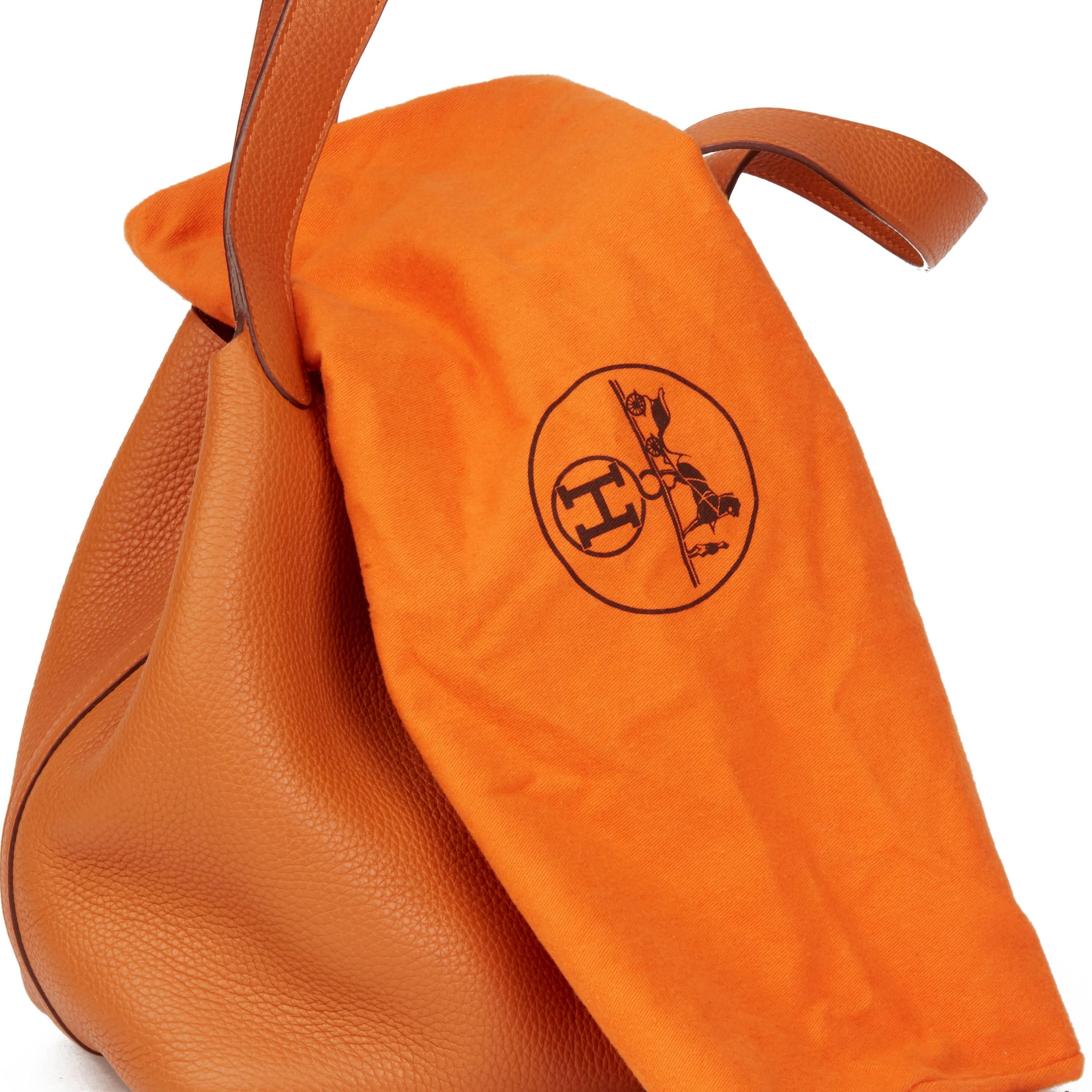 2007 Hermes Orange H Clemence Leather Picotin 22 3