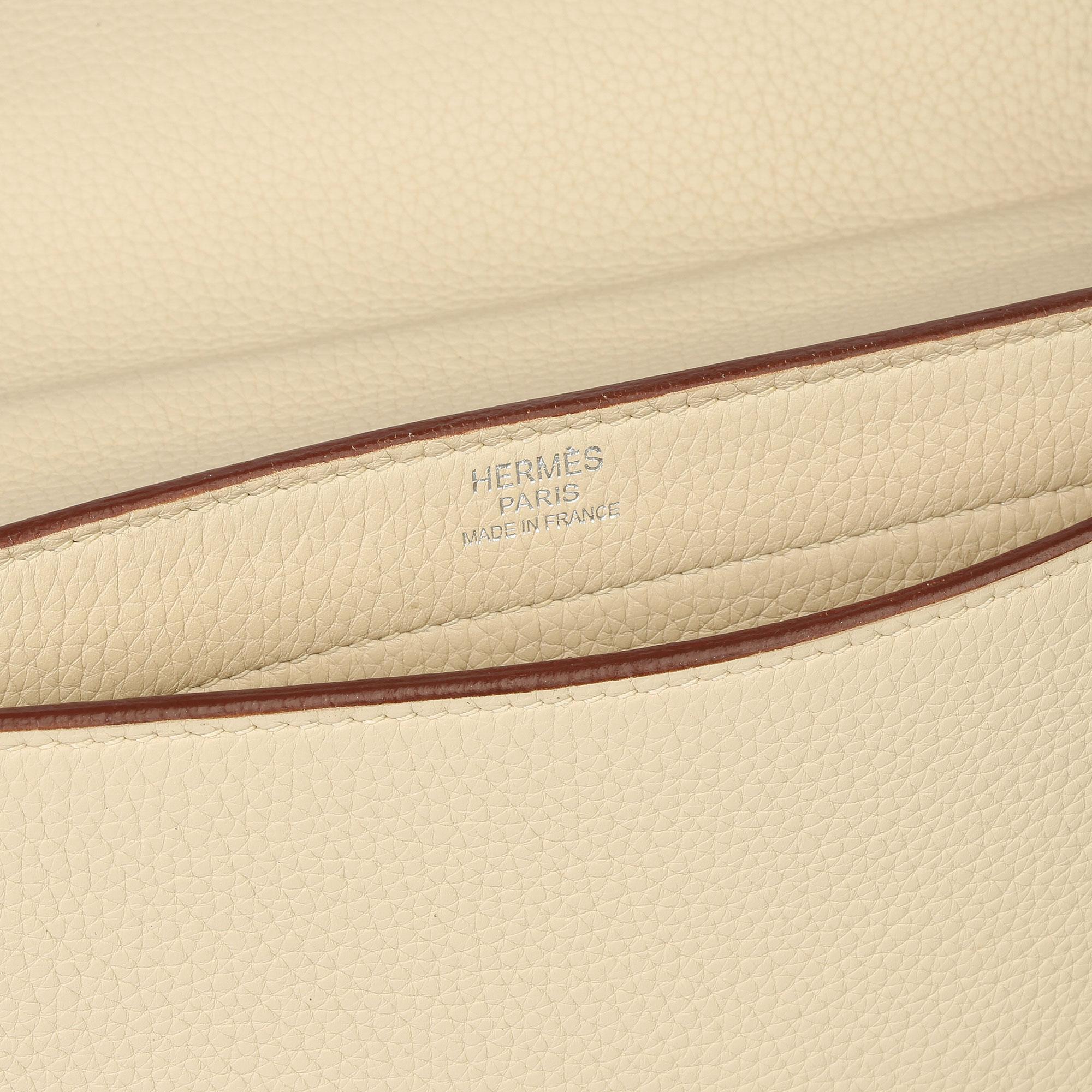 2007 Hermes Parchemin Clemence Leather Sac a Depeche 27 For Sale 2