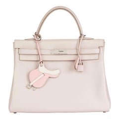 2007 Hermès Rose Dragee Swift Leather Kelly 35cm Retourne