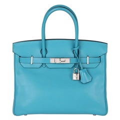 2007 Hermès Turquoise Swift Leather Birkin 30cm 