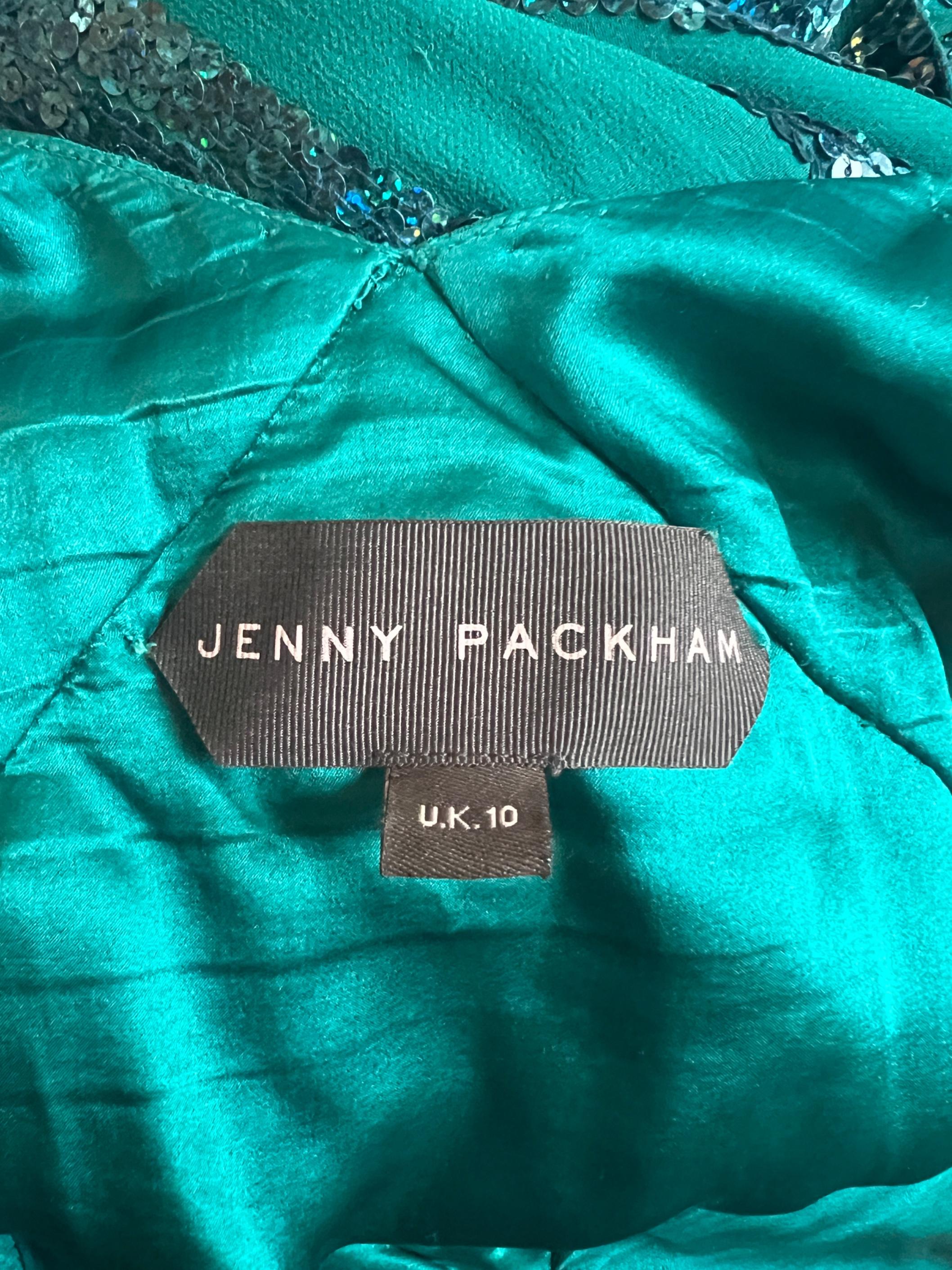 De las mujeres 2007 Jenny Packham Vestido de lentejuelas en color verde azulado en venta