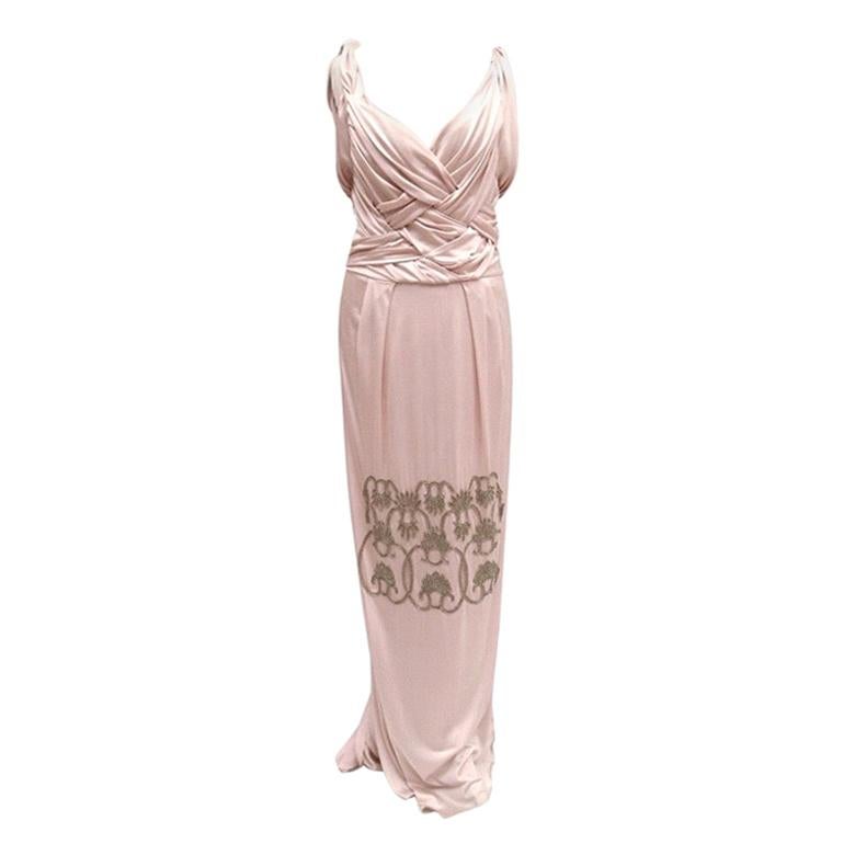 2007 John Galliano for Christian Dior Embellished Nude Dress Gown