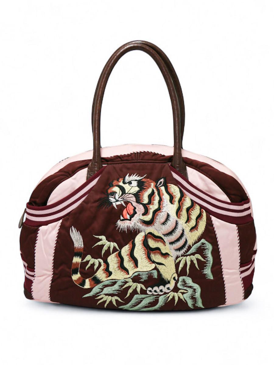 da uomo o donna 2007 JPG Jean Paul Gaultier Borsa in seta e raso ricamato in vendita