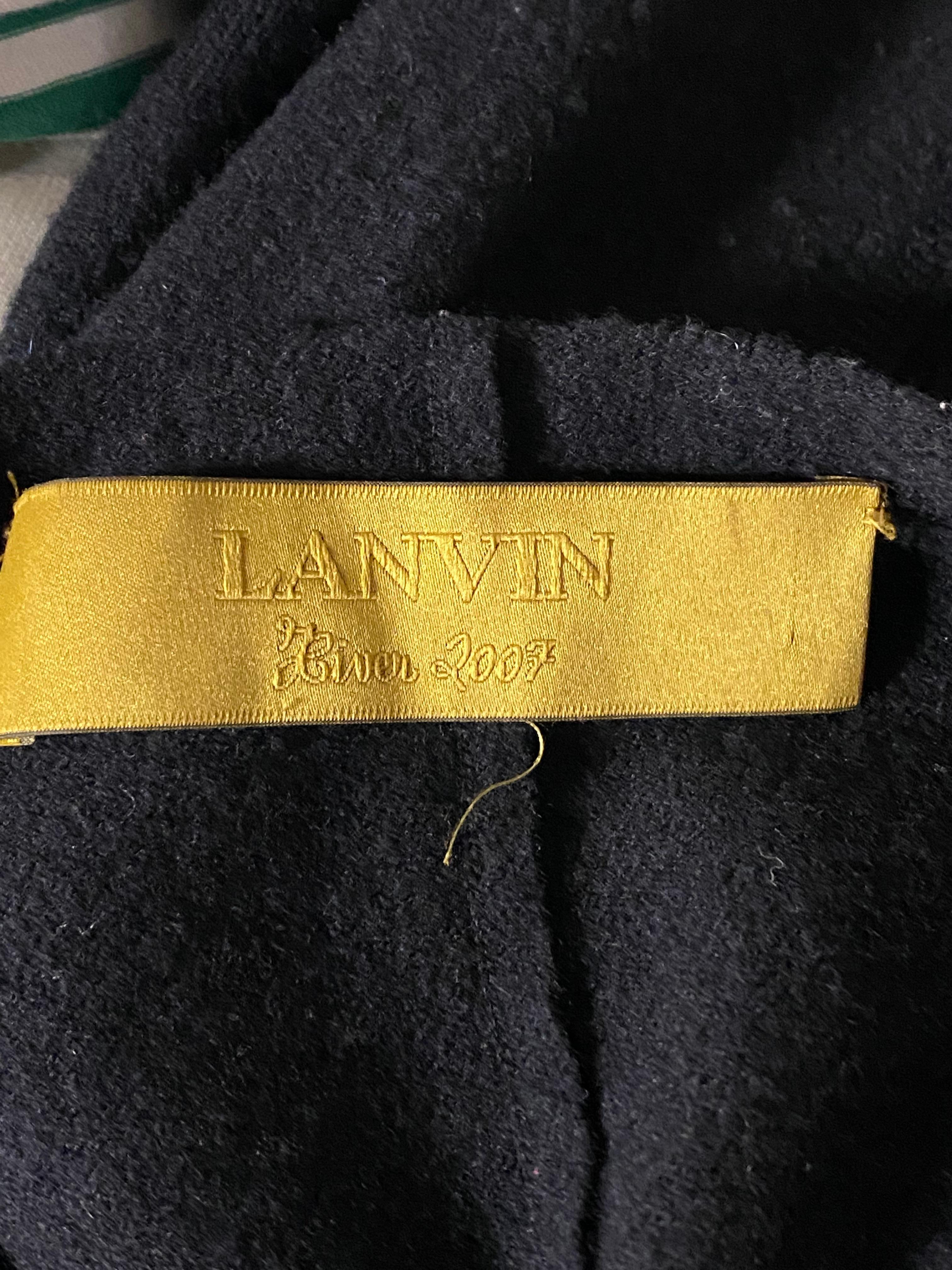 2007 Lanvin Black Wool Cardigan, Size Small For Sale 4