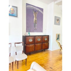 Large Contemporary Mix Media Painting with Figurative Nude subject 2007 Italian