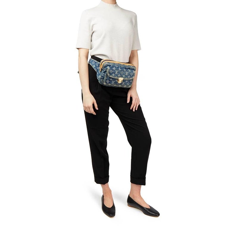 Louis Vuitton Blue Jean Monogram Bum Fanny Pack Waist Belt Bag For Sale at  1stDibs