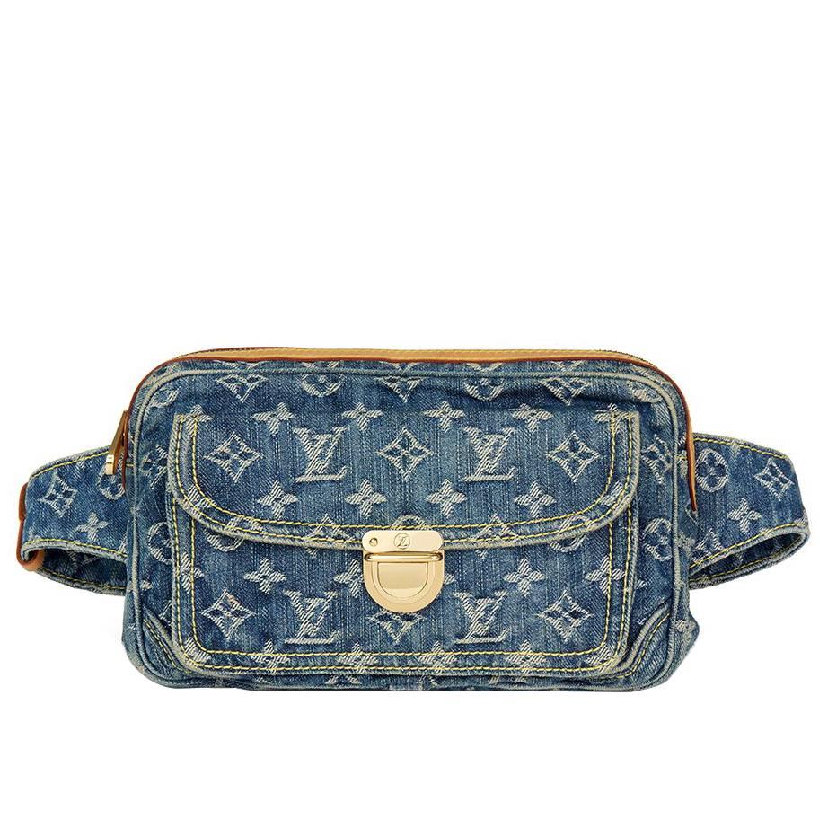 2007 Louis Vuitton Blue Monogram Denim Bum Bag