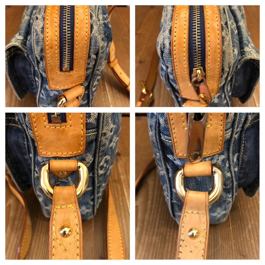 Brown 2007 LOUIS VUITTON Blue Monogram Denim Amazon Camera Crossbody Bag For Sale