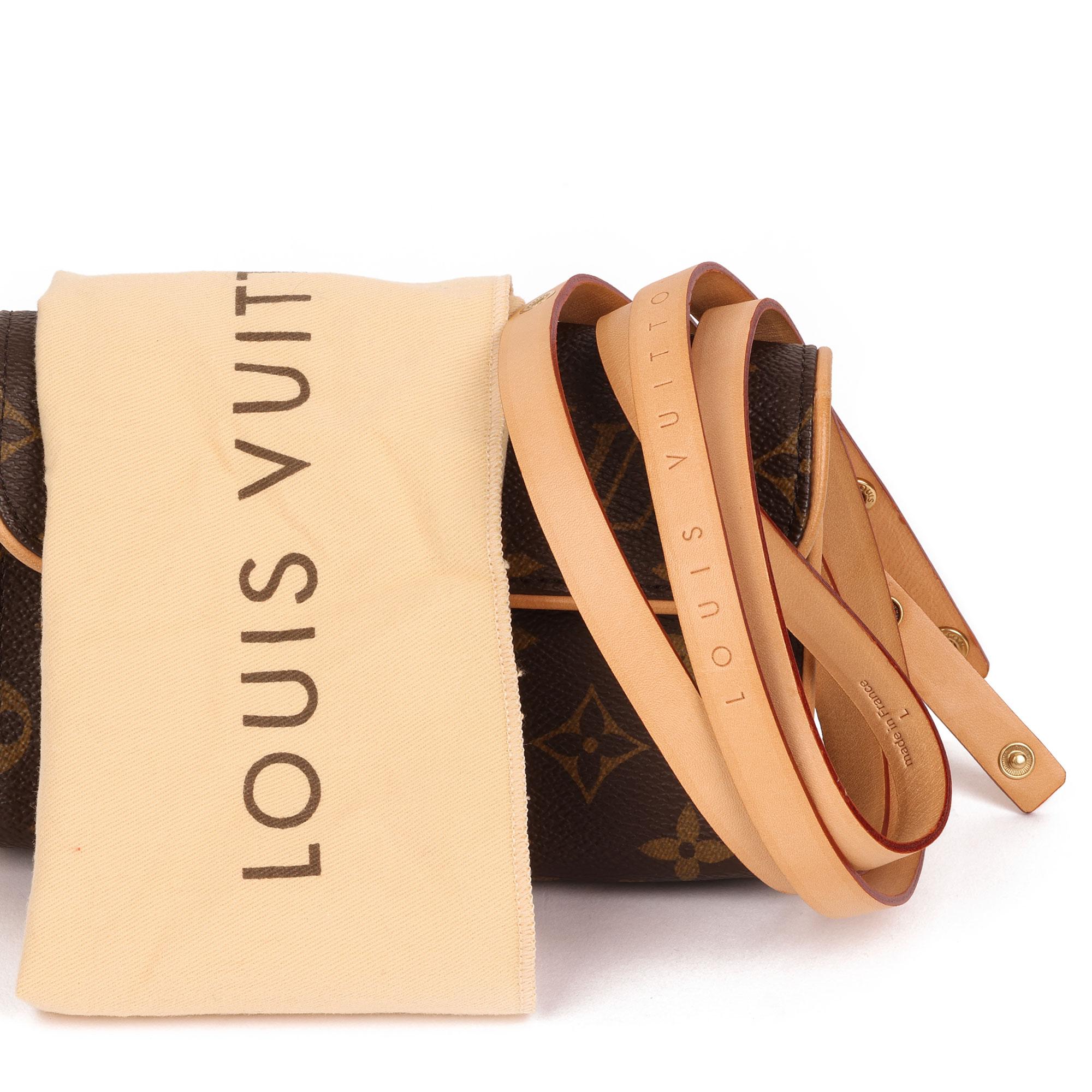 2007 Louis Vuitton Brown Coated Monogram Canvas & Leather Pochette Florentine 6