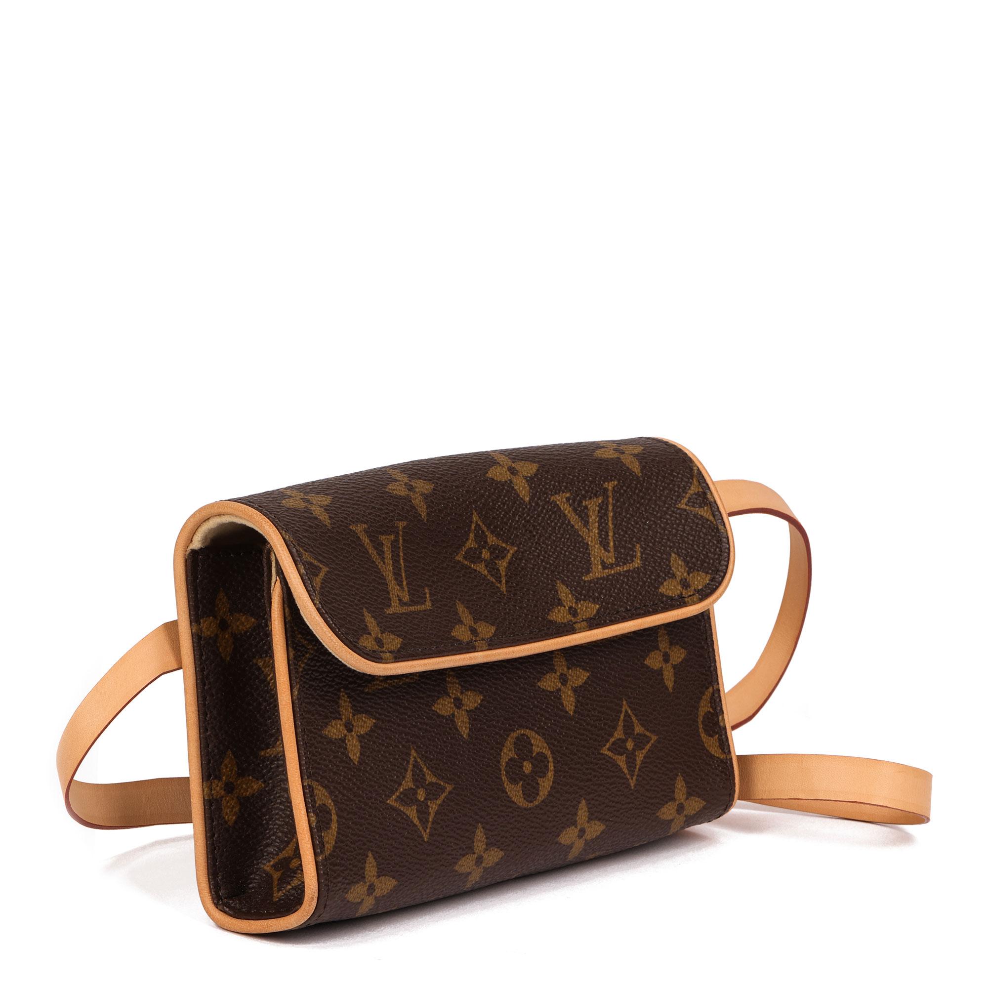 LOUIS VUITTON
Brown Coated Monogram Canvas & Vachetta Leather Pochette Florentine

Xupes Reference: HB4097
Serial Number: FL3097
Age (Circa): 2007
Accompanied By: Louis Vuitton Dust Bag
Authenticity Details: Date Stamp (Made in France)
Gender: