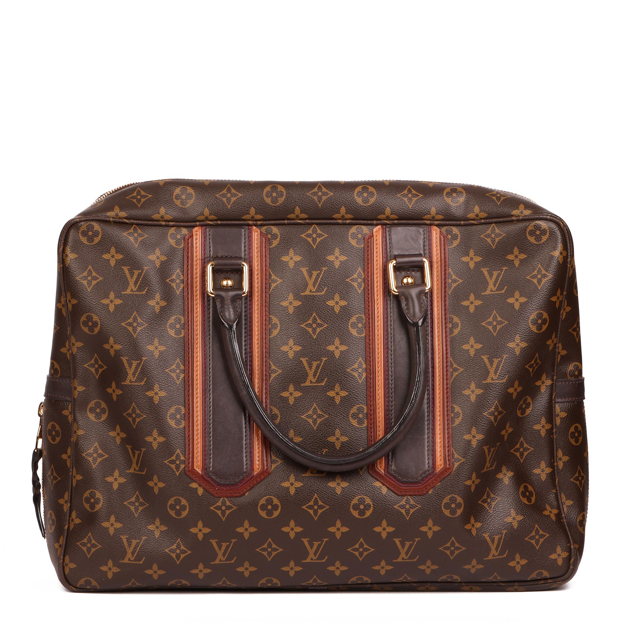 2007 Louis Vuitton Brown Monogram Canvas & Leather Geant Bequia Porte Document In Excellent Condition In Bishop's Stortford, Hertfordshire