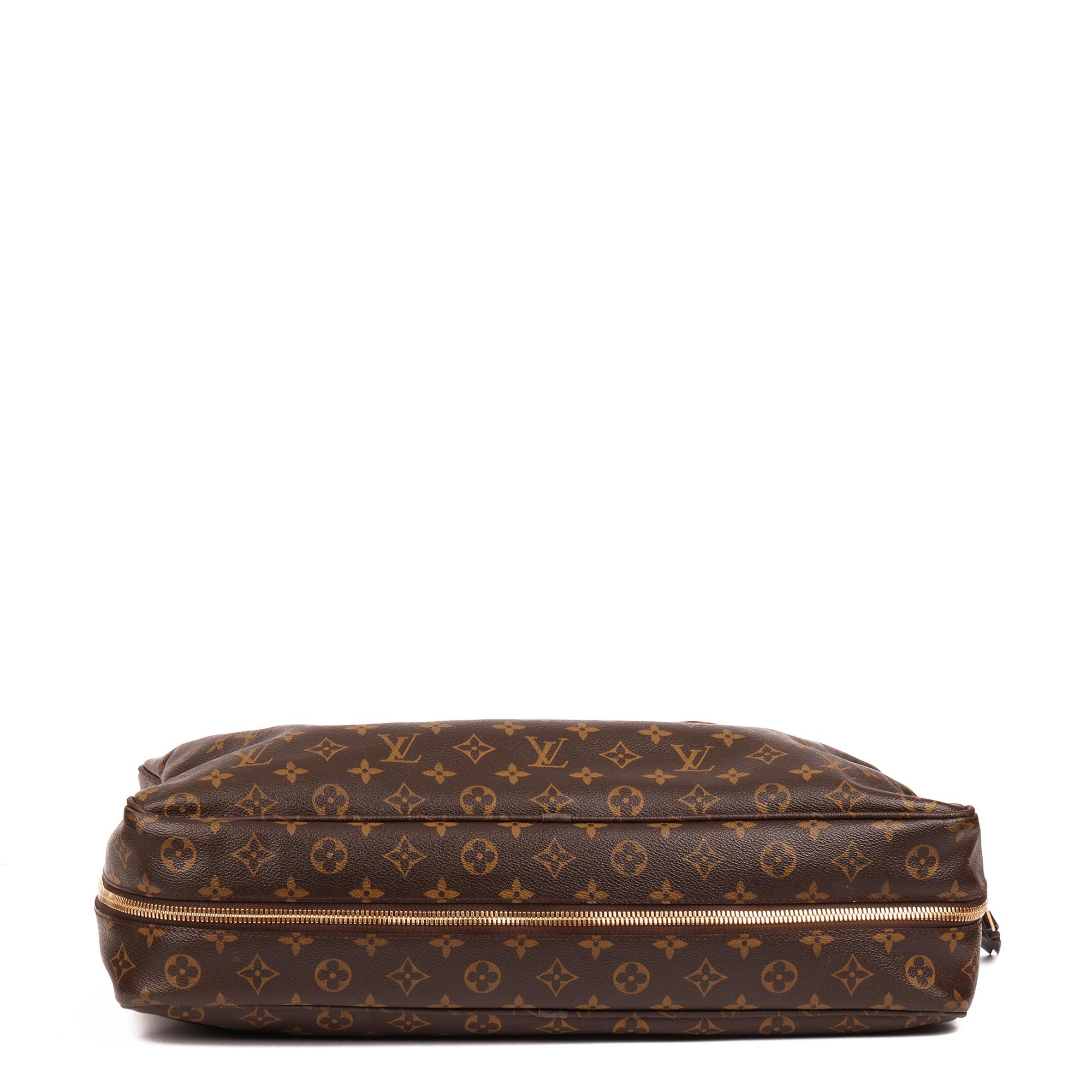 Women's 2007 Louis Vuitton Brown Monogram Canvas & Leather Geant Bequia Porte Document