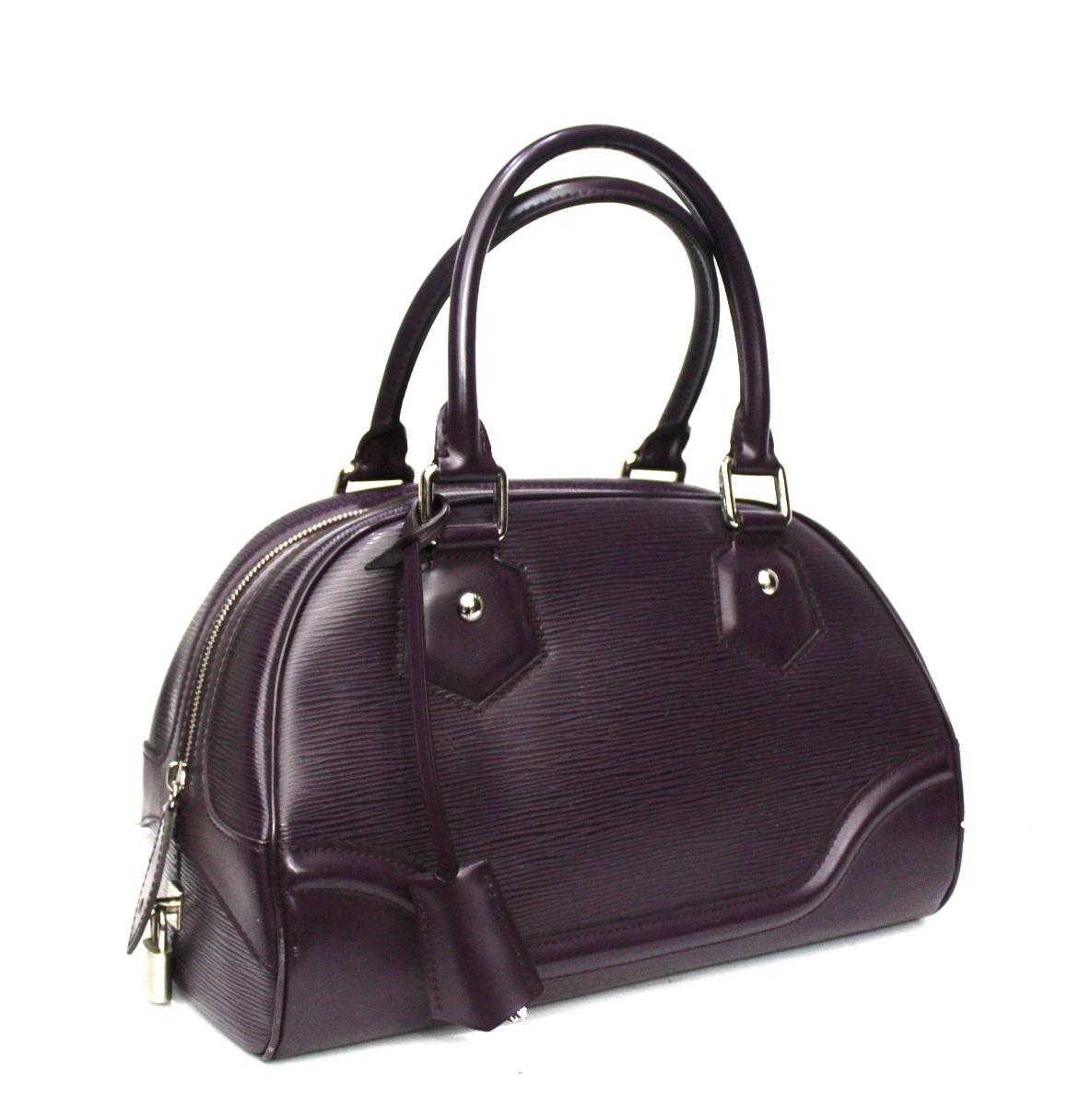 2007 Louis Vuitton Purple Leather Bowling Montaigne Bag In Excellent Condition In Torre Del Greco, IT