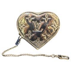 2007 Louis Vuitton Silver Monogram Vernis Heart Bag Charm