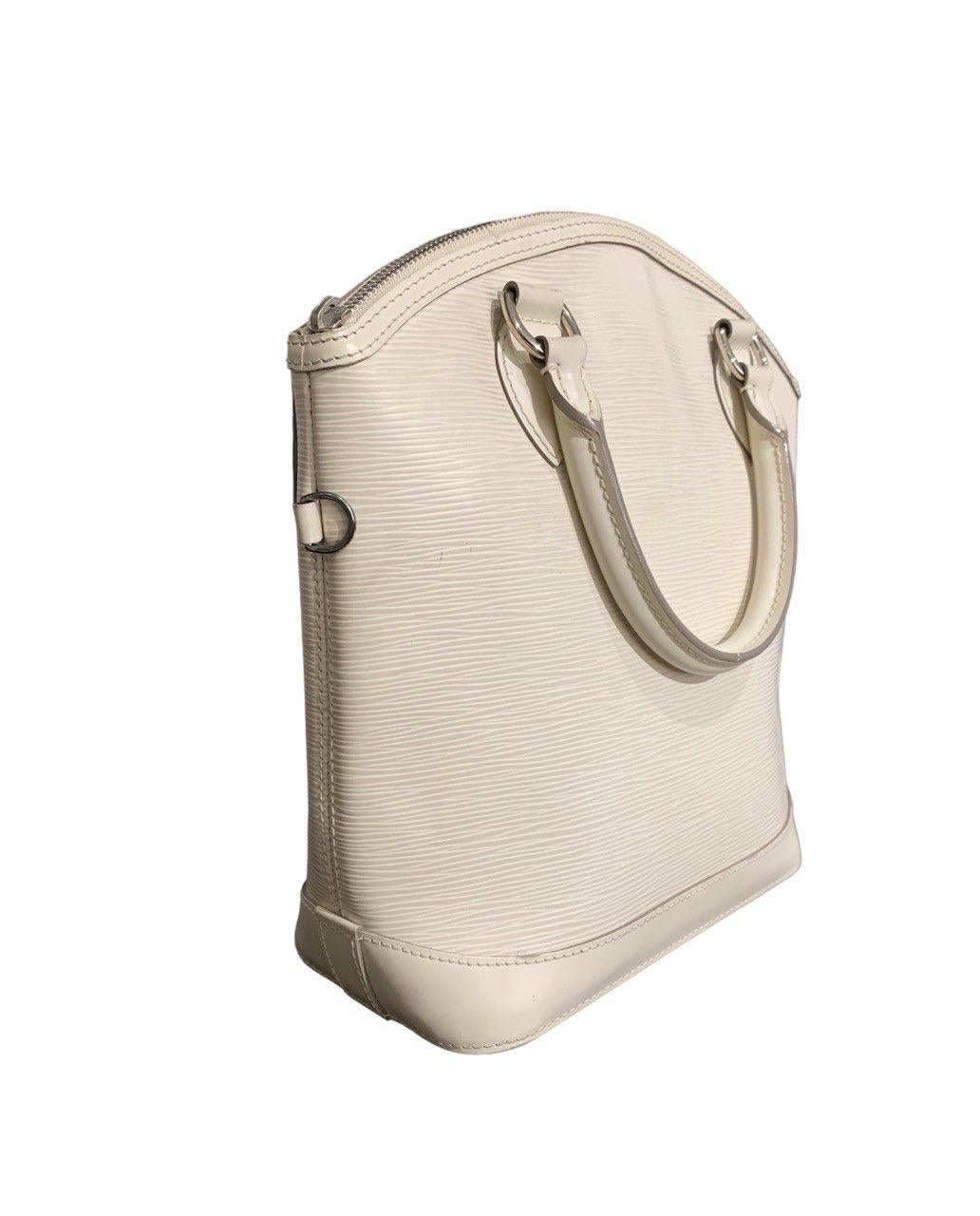 2007 Louis Vuitton White Epi Leather Lockit PM Top Handle Bag 1