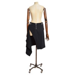2007 Martin Margiela MM6 Technical Black Knee Length Multi Chrome Zip Skirt