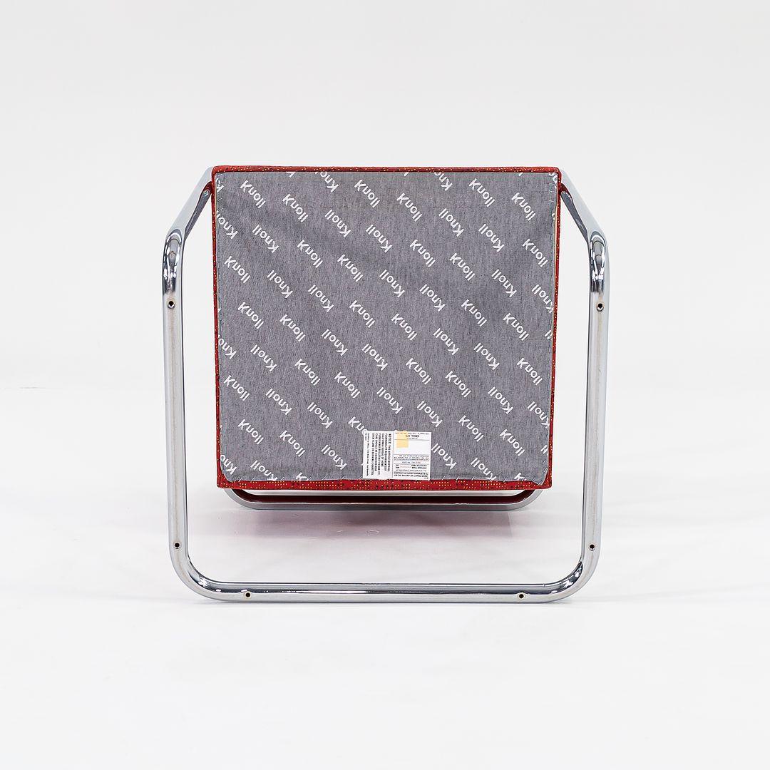 2007 Mies van der Rohe für Knoll Brünner Rohrstühle mit gemustertem Stoff im Angebot 3