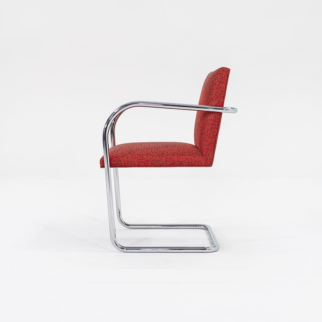 2007 Mies van der Rohe für Knoll Brünner Rohrstühle mit gemustertem Stoff (Moderne) im Angebot