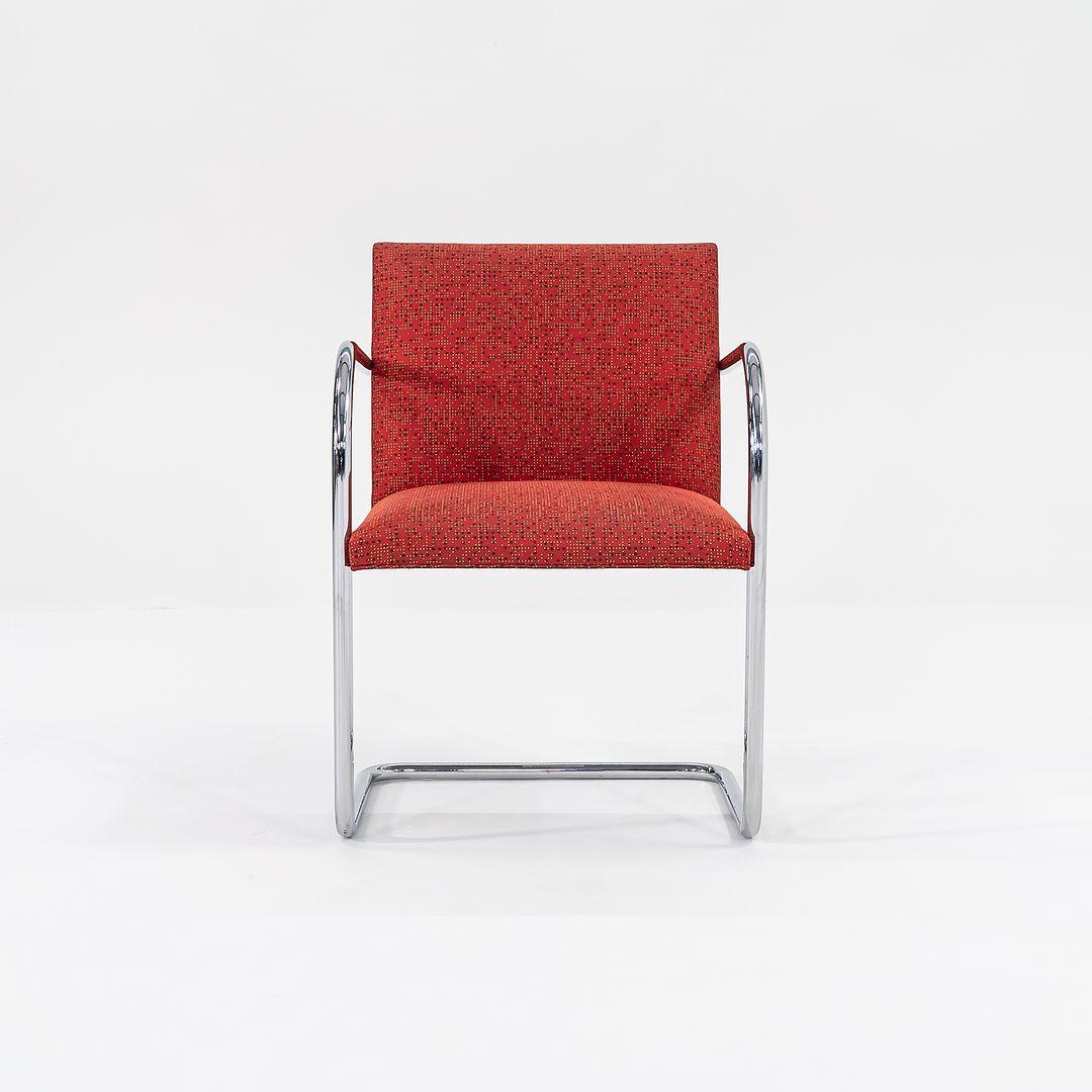 2007 Mies van der Rohe für Knoll Brünner Rohrstühle mit gemustertem Stoff im Angebot 1